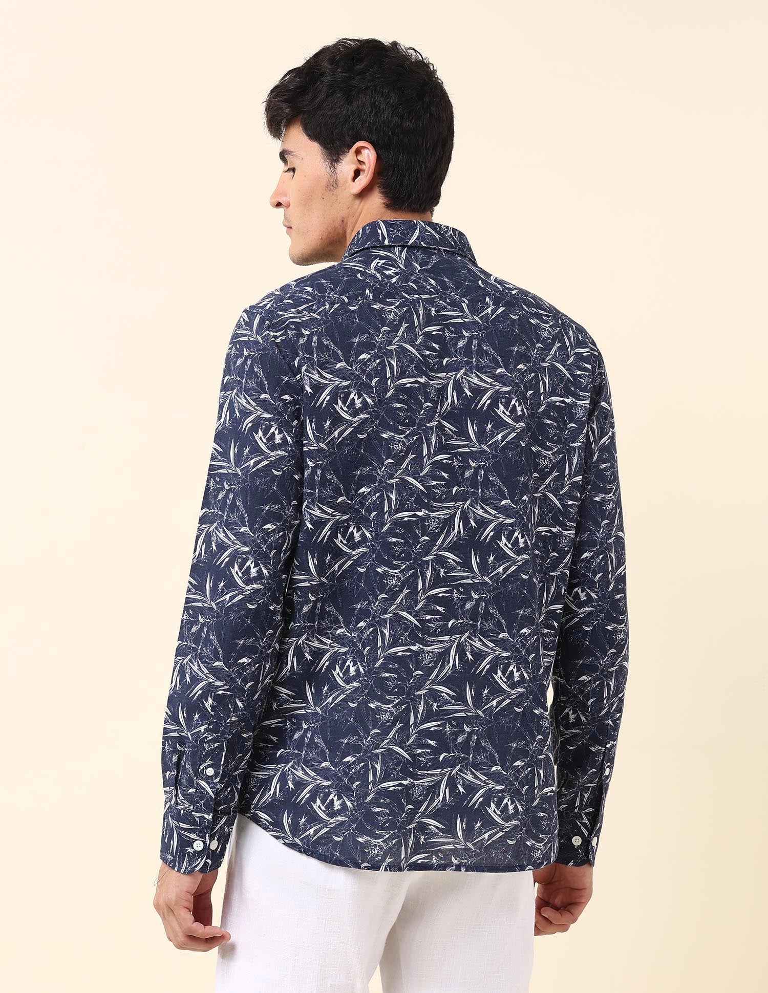 Tailored Fit Tropical Printed Shirt Navy - U.S. Polo Assn. India | Large