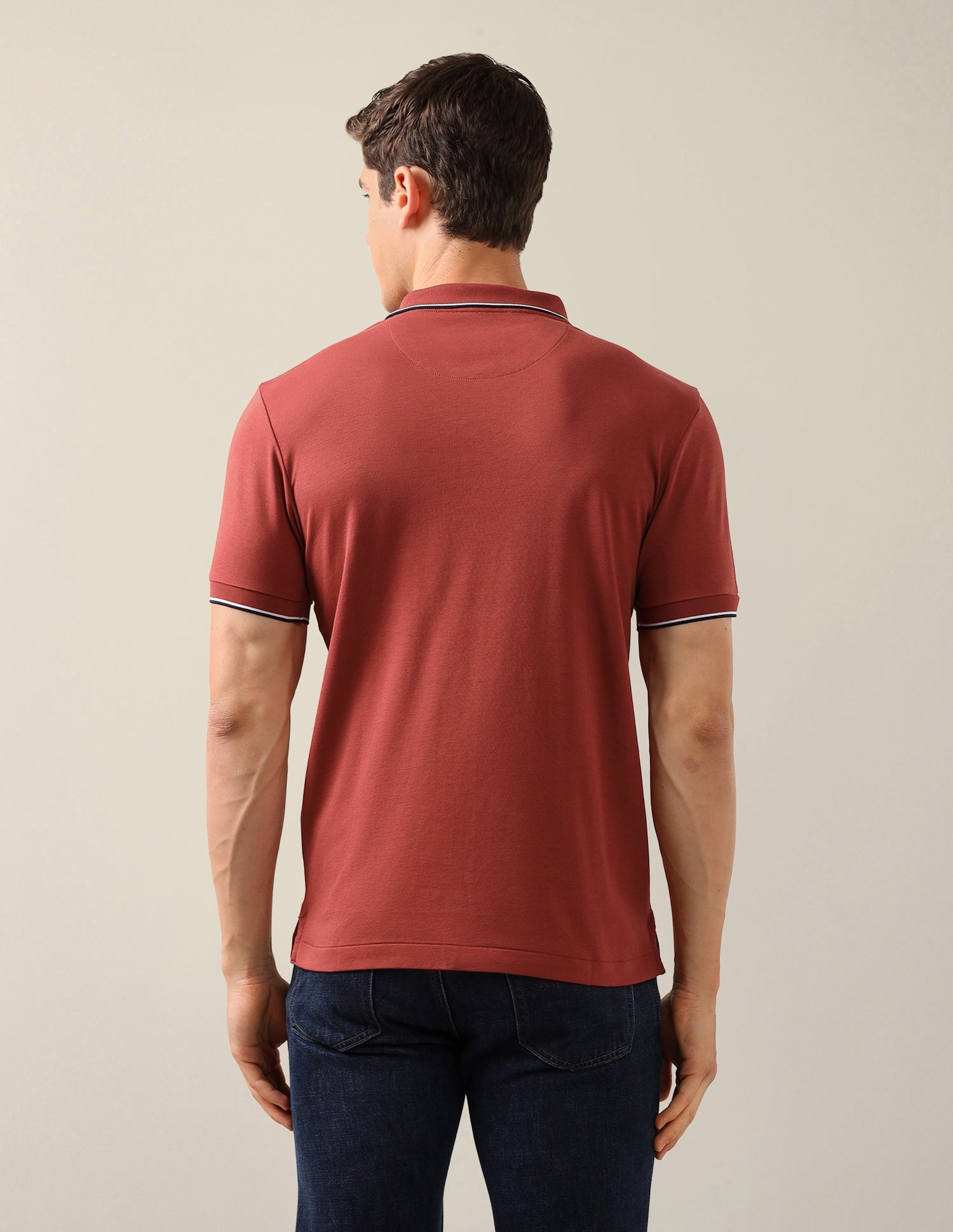 Solid Slim Fit Polo Shirt Rust - U.S. Polo Assn. India | Large