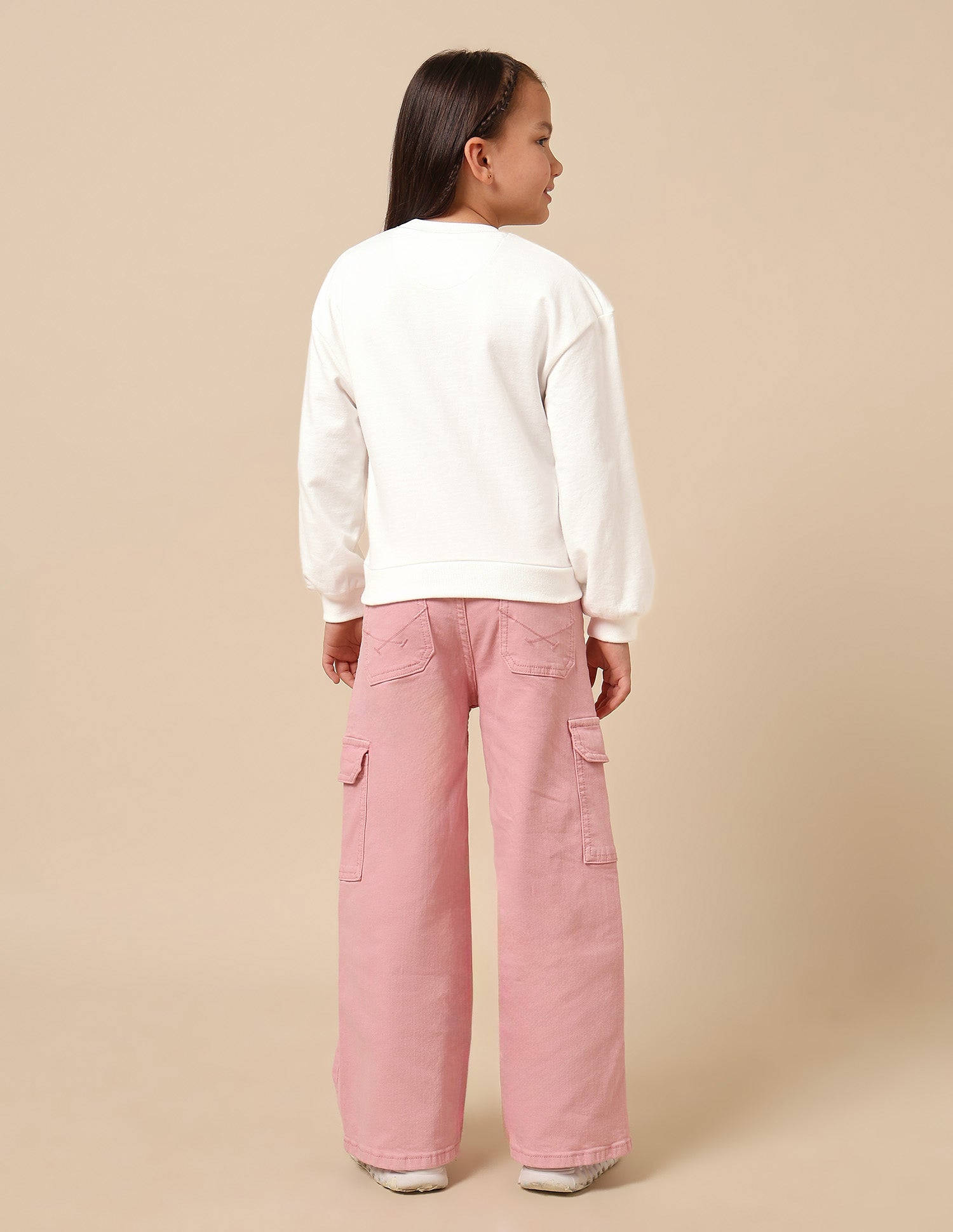 Girls Brand Printed Numeric Sweatshirt Off White - U.S. POLO ASSN. | Large