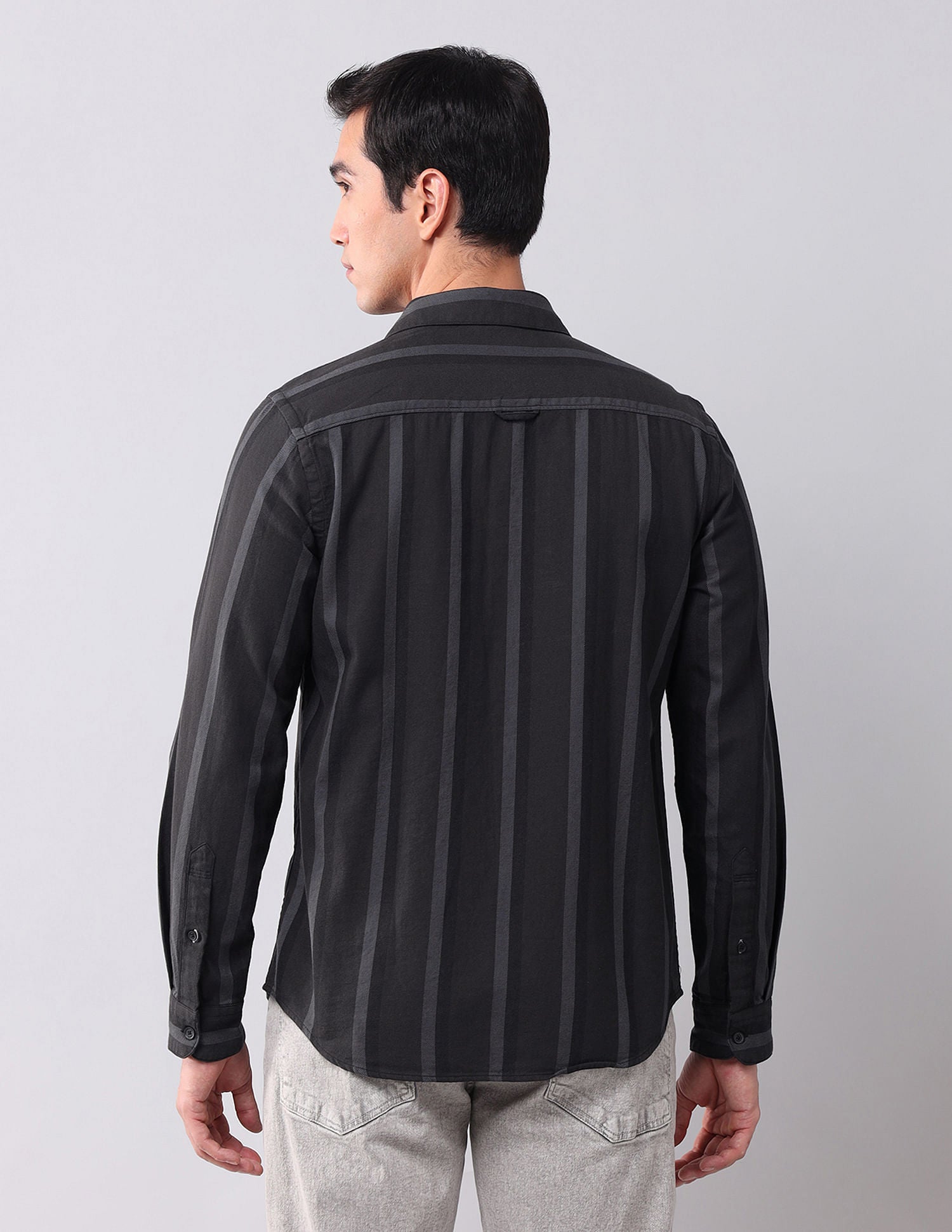 Regular Fit Twill Striped Shirt Dark Grey - U.S. POLO ASSN. | Large