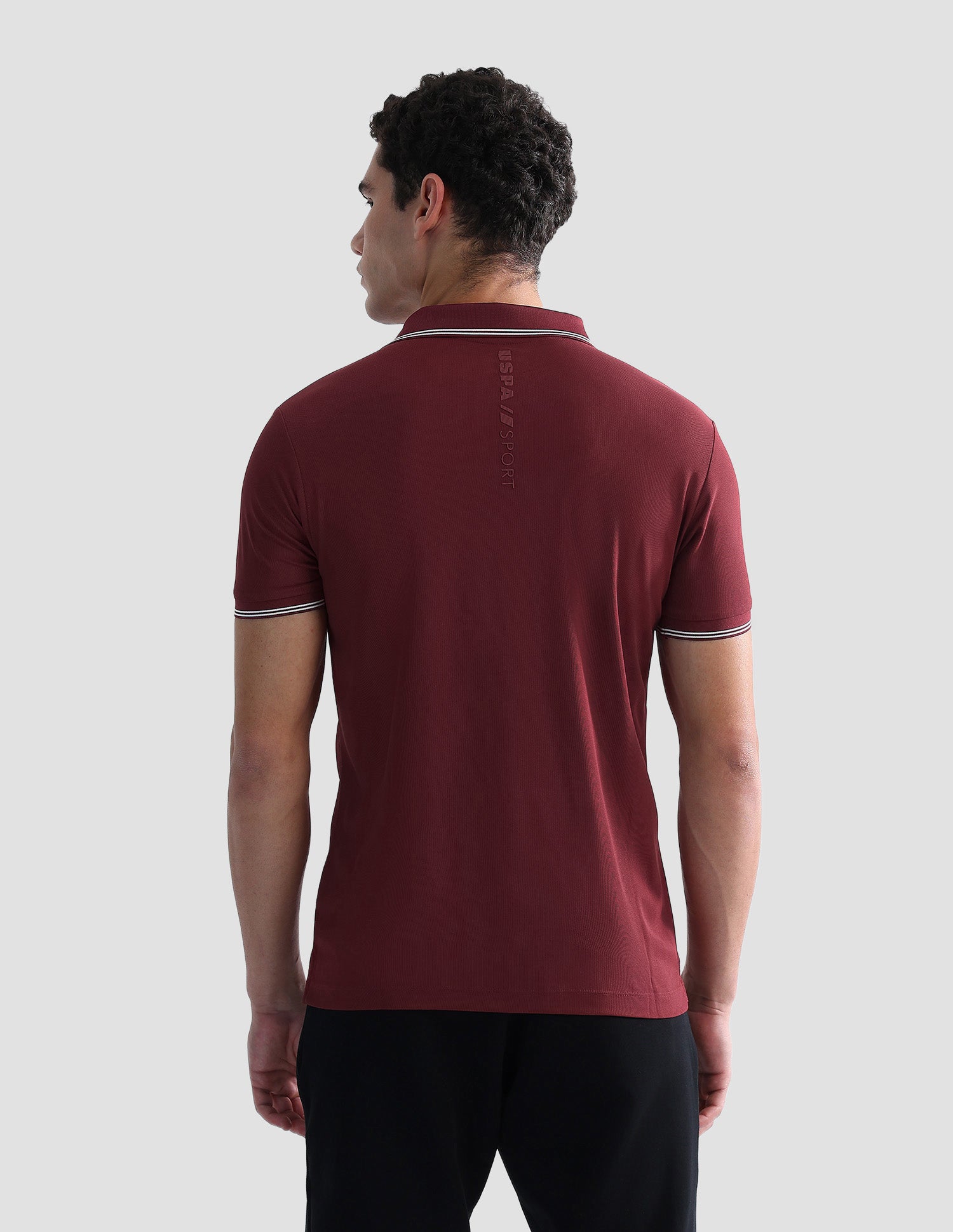Brand Embossed Regular Fit Active Polo Shirt Maroon - U.S. POLO ASSN. | Large