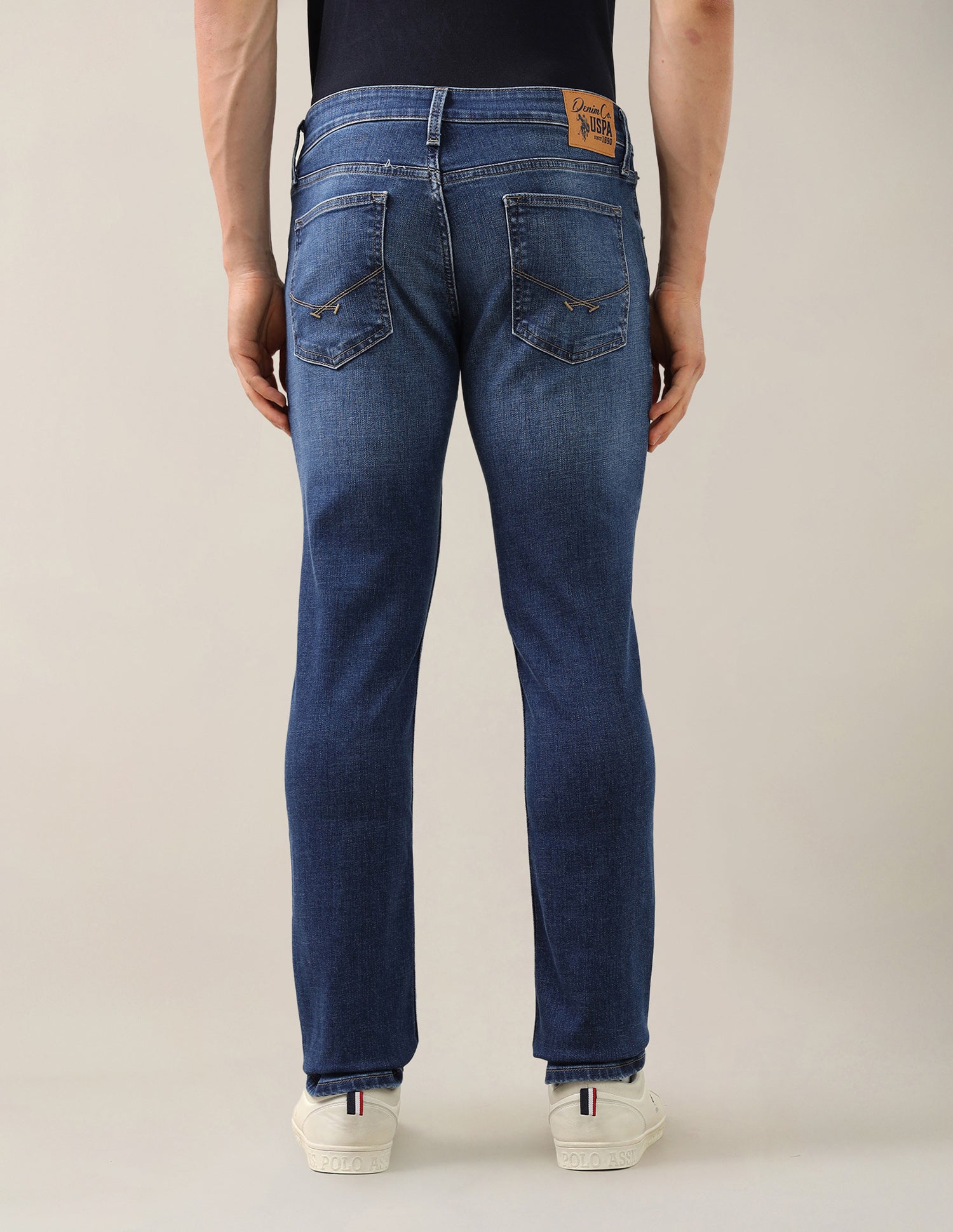 Brandon Slim-Tapered Fit Blue Jeans Mid Blue - U.S. Polo Assn. India | Large