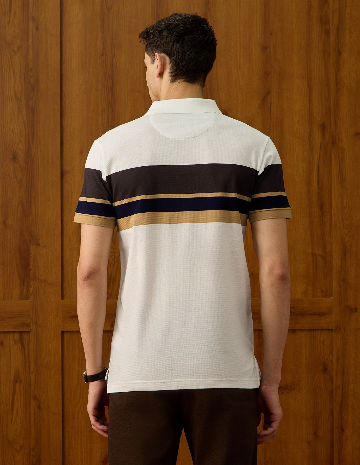 Colourblocked Equestrian Aisle Theater Polo Shirt Beige - U.S. POLO ASSN. | Large