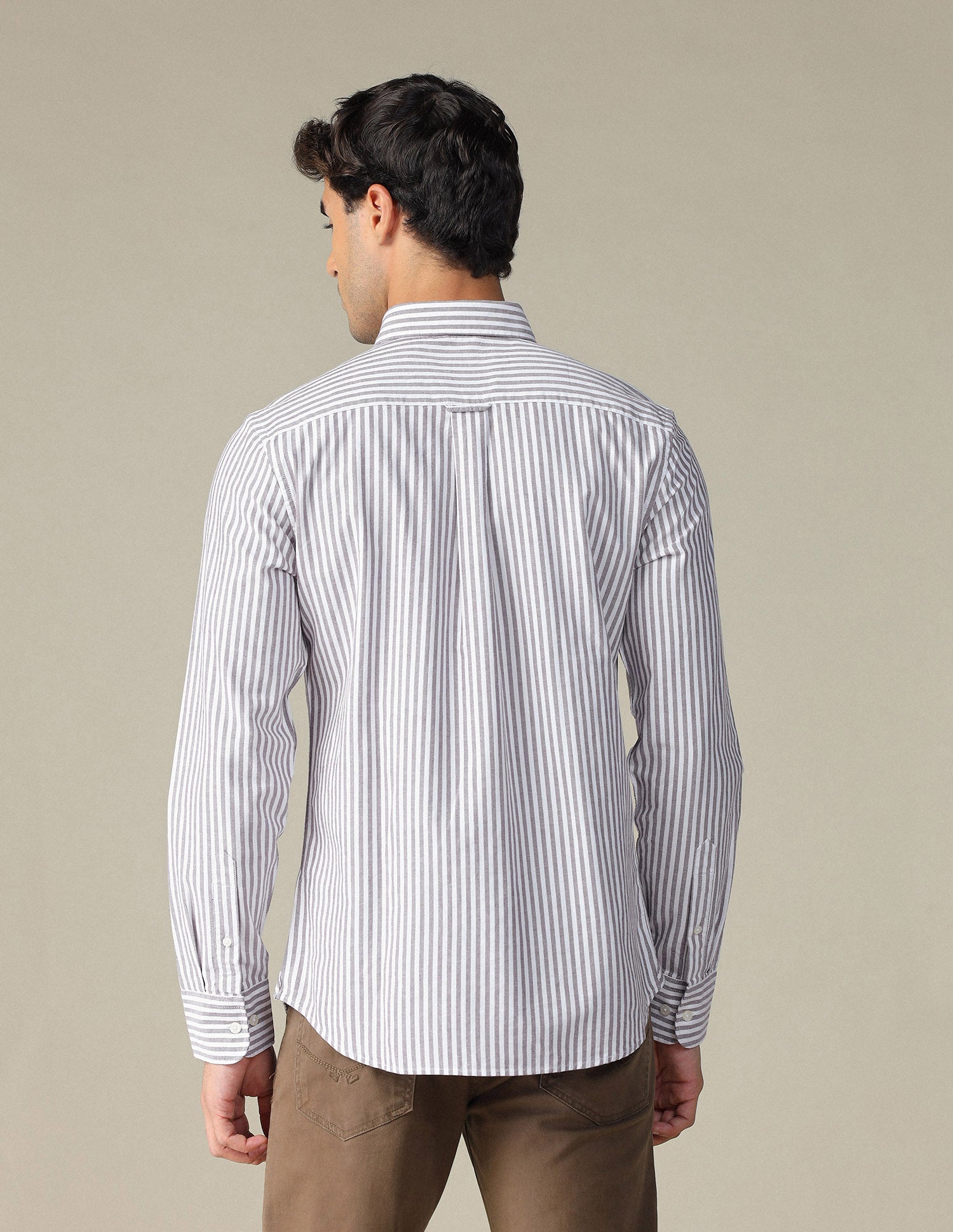 Vertical Striped Button Down Shirt Brown - U.S. POLO ASSN. | Large