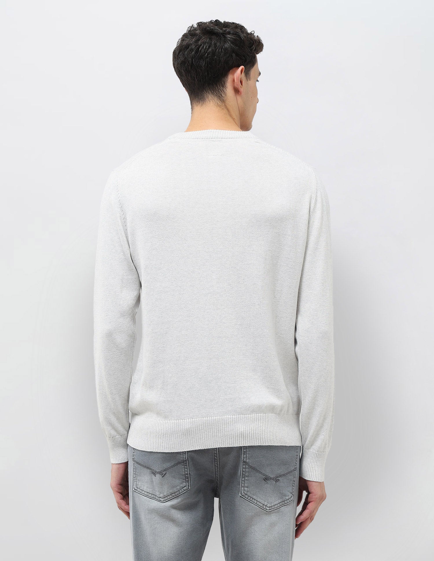 Graphic Patterned Knit Regular Fit Sweater Grey - U.S. POLO ASSN. | Large