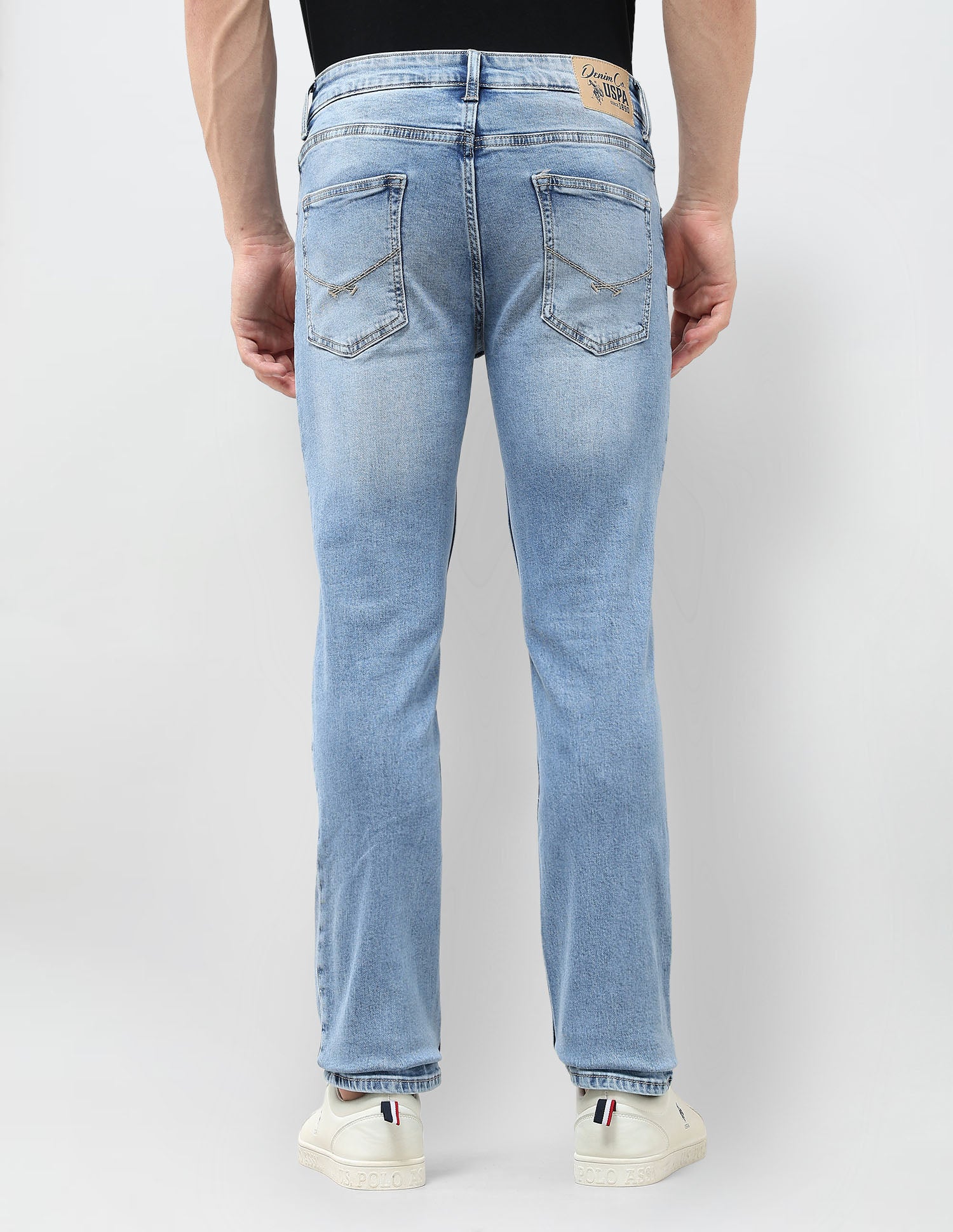 Harold Slim Straight Fit Blue Jeans Light Indigo - U.S. POLO ASSN. | Large