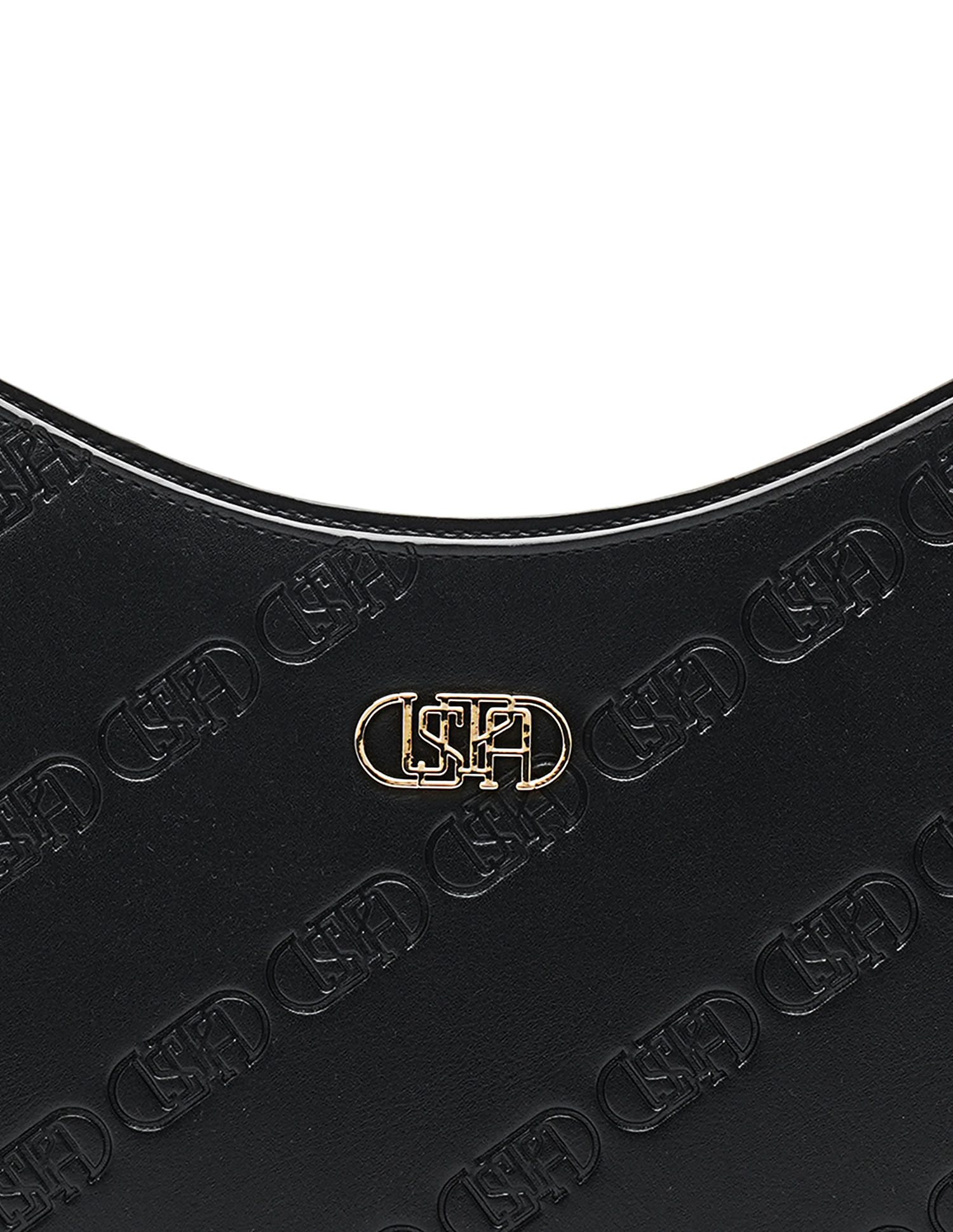 Meagan Monogram Shoulder Bag Black - U.S. POLO ASSN. | Large