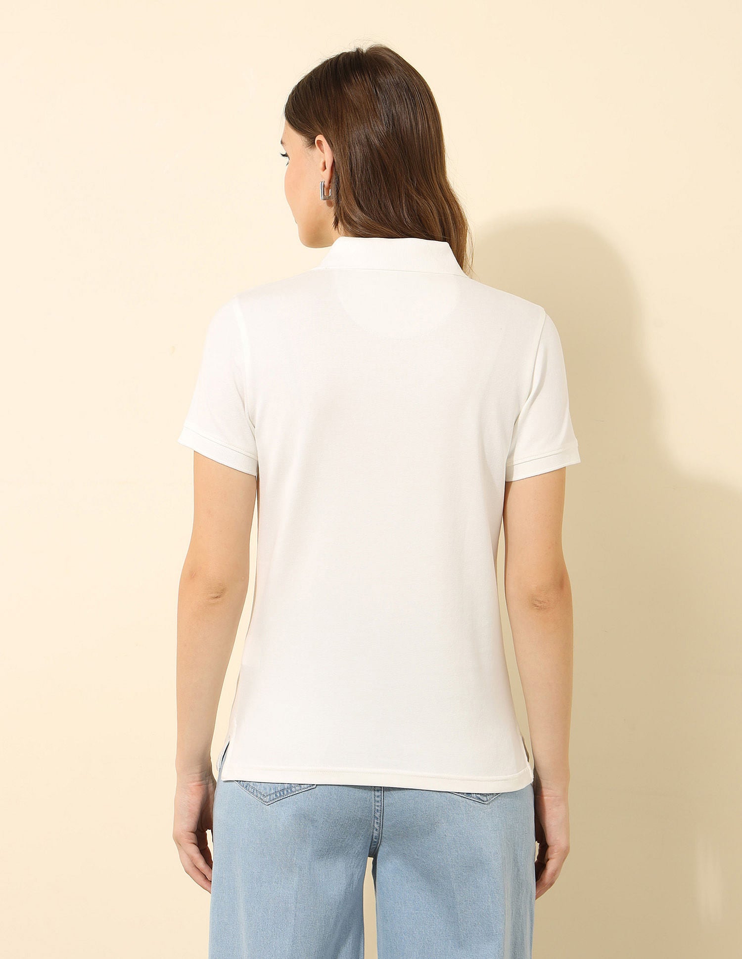 Regular Fit Solid Polo Shirt Off White - U.S. POLO ASSN. | Large