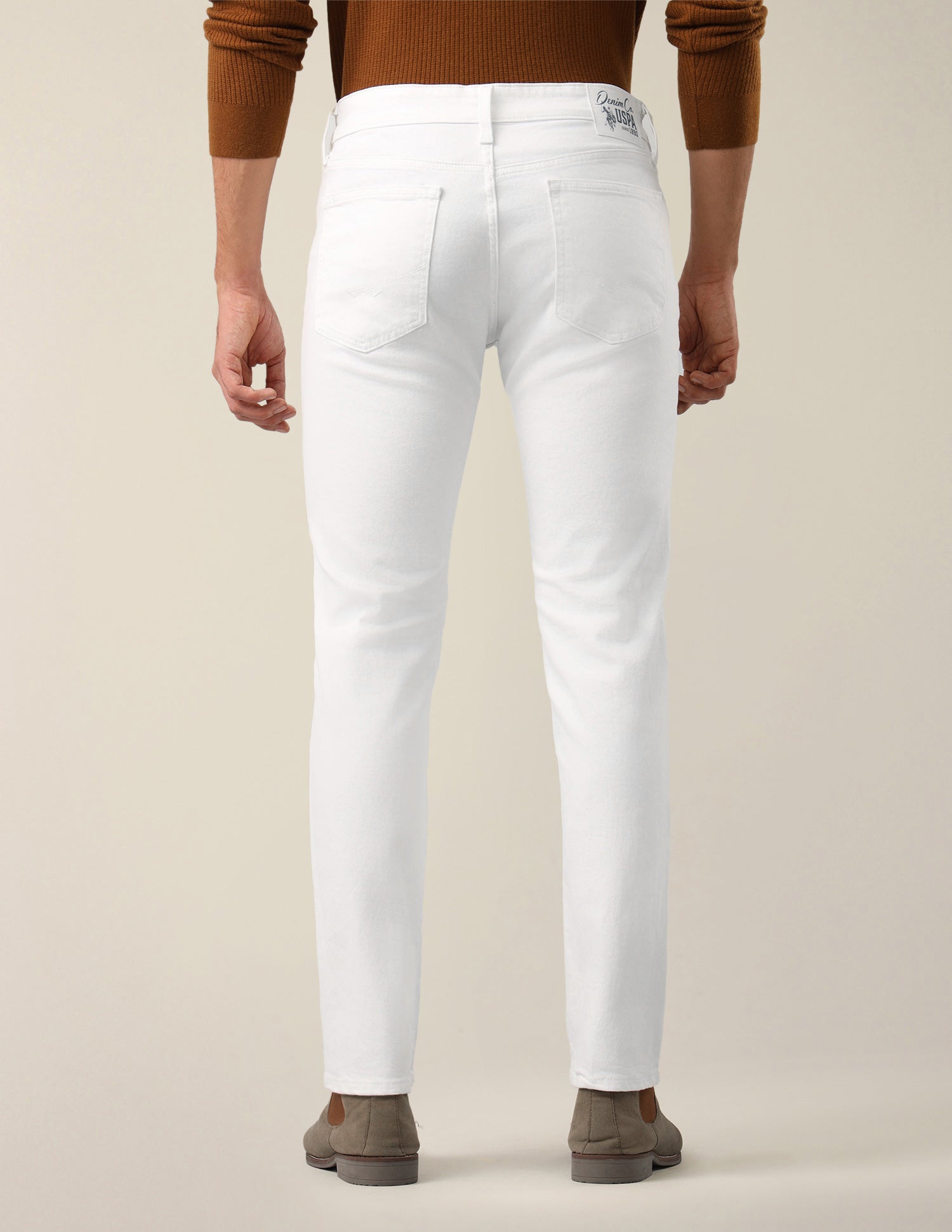 Brandon Slim-Tapered Fit White Jeans White - U.S. Polo Assn. India | Large