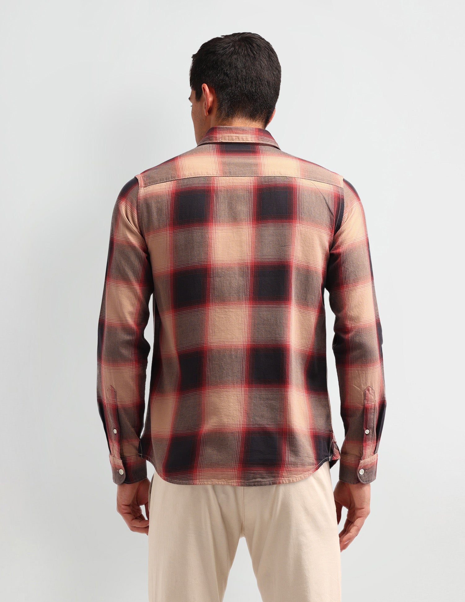 Graph Check Printed Slim Fit Shirt Light Brown - U.S. Polo Assn. India | Large