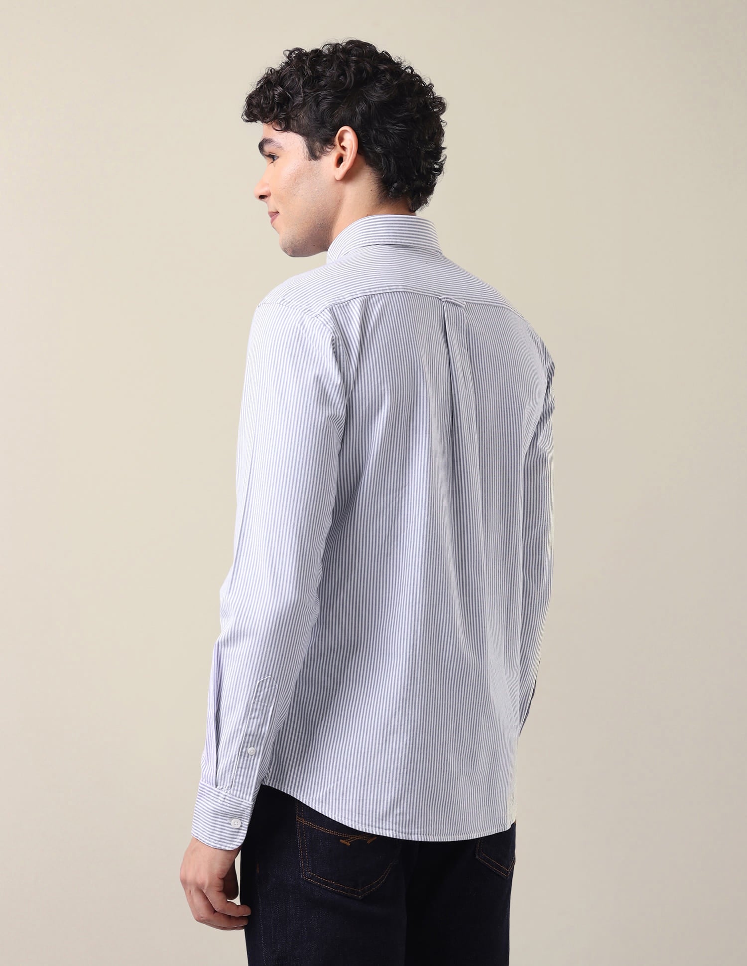Vertical Striped Regular Fit Shirt Blue - U.S. Polo Assn. India | Large