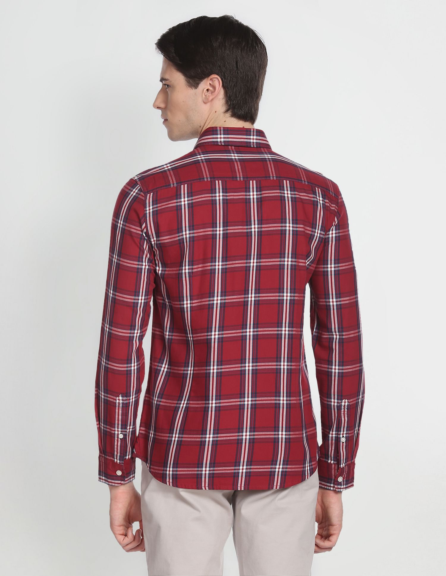 Spread Collar Twill Formal Shirt Maroon - U.S. Polo Assn. India | Large