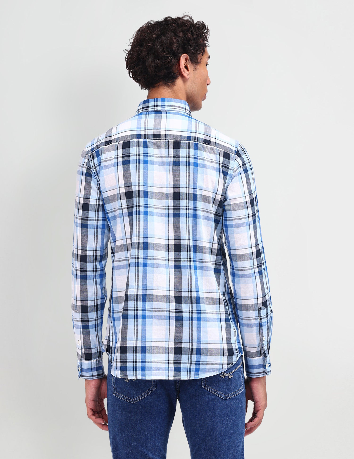 Dupplin Checked Poplin Shirt Blue - U.S. Polo Assn. India | Large