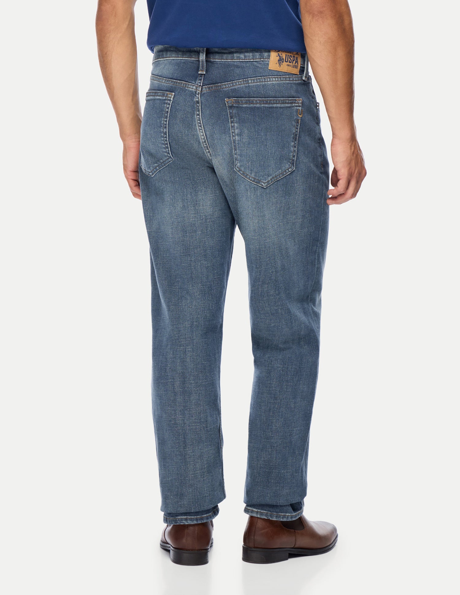 Shawn Relaxed Fit Blue Jeans Mid Blue - U.S. Polo Assn. India | Large