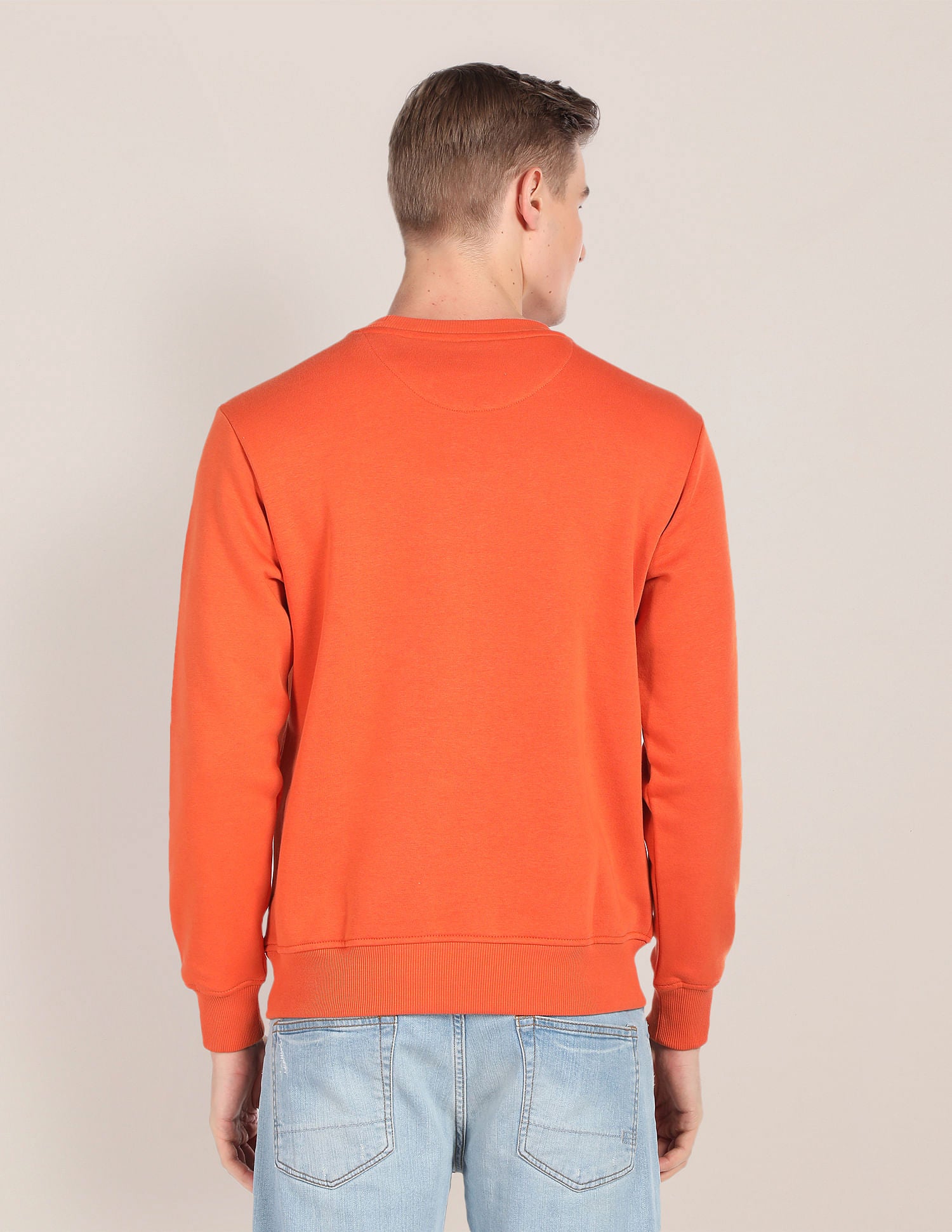 Crew Neck Brand Print Sweatshirt Rust - U.S. Polo Assn. India | Large