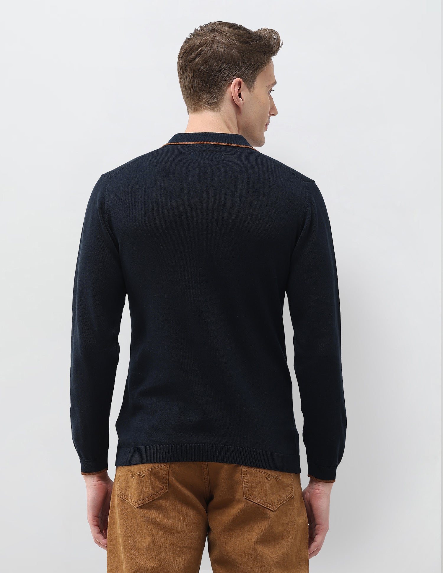 Solid Regular Fit Sweater Navy - U.S. Polo Assn. India | Large