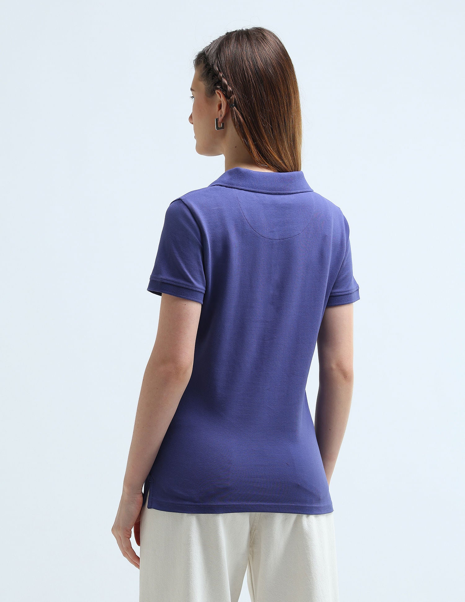 Lurex Branding Regular Polo Shirt Purple - U.S. POLO ASSN. | Large