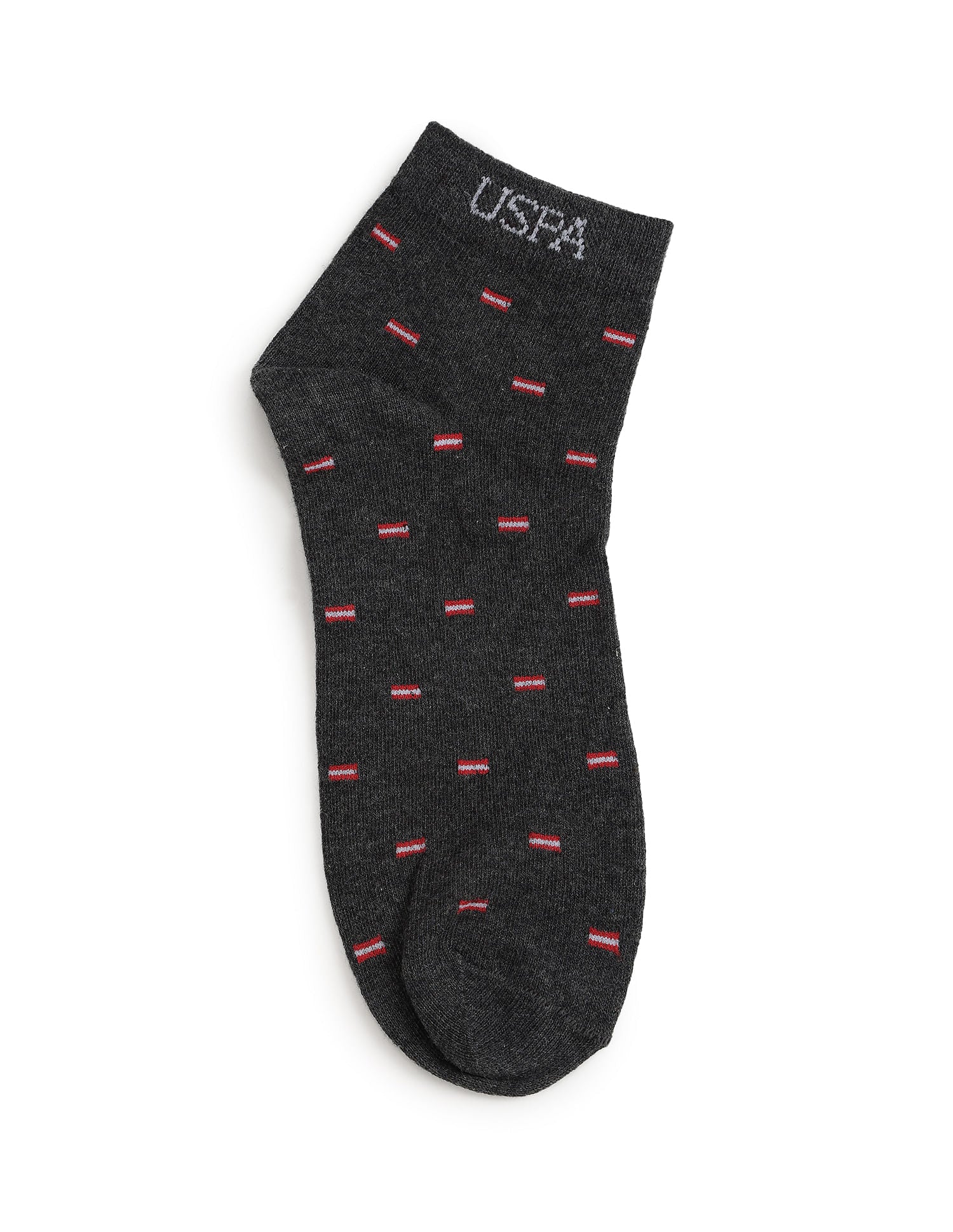 Ankle Length Stretch I646 Socks - Pack Of 3 Navy, Black and Grey - U.S. POLO ASSN. | Large