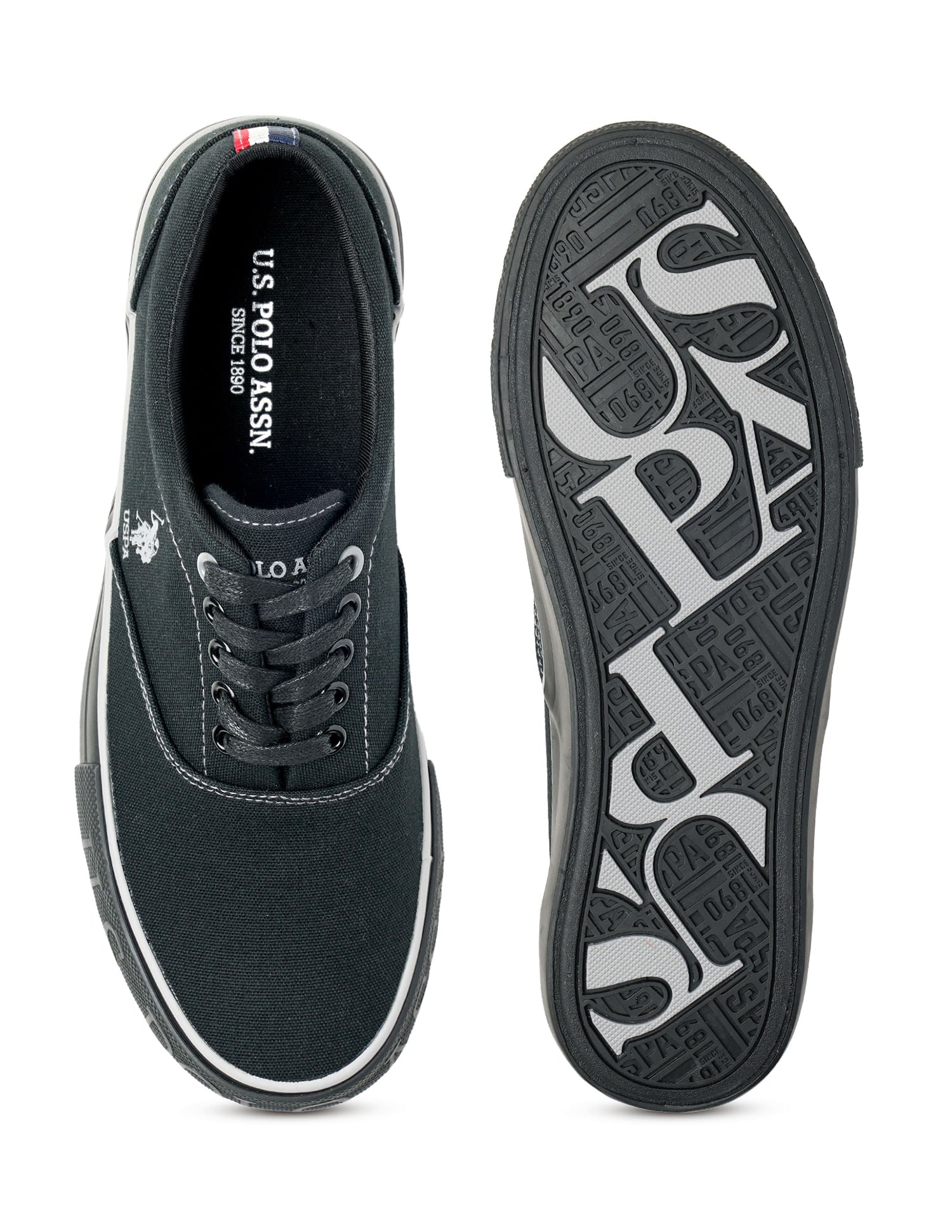 Men Clyde Blk 2.0 Lace-Ups Sneakers Black - U.S. POLO ASSN. | Large