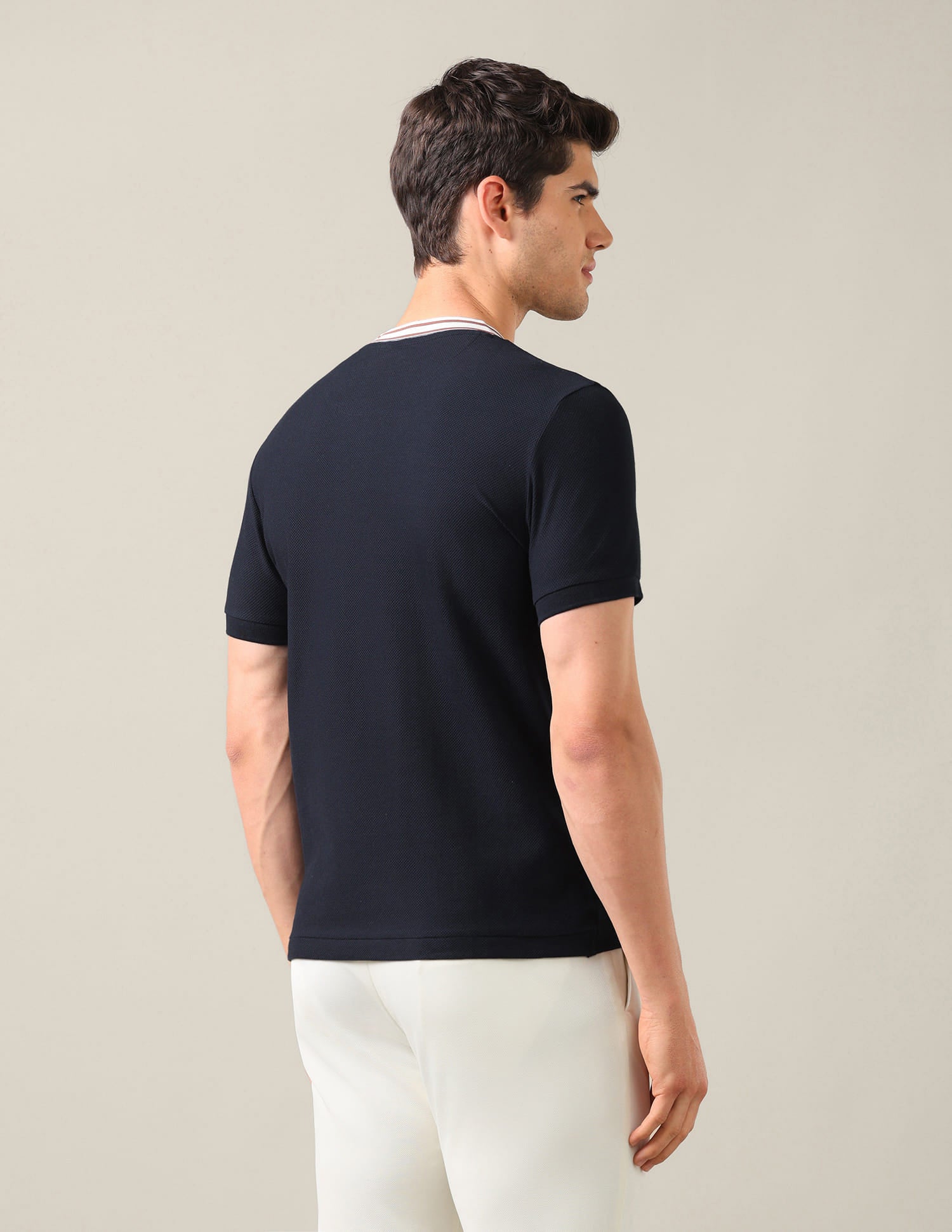 Solid Slim Fit T-Shirt Blue - U.S. Polo Assn. India | Large