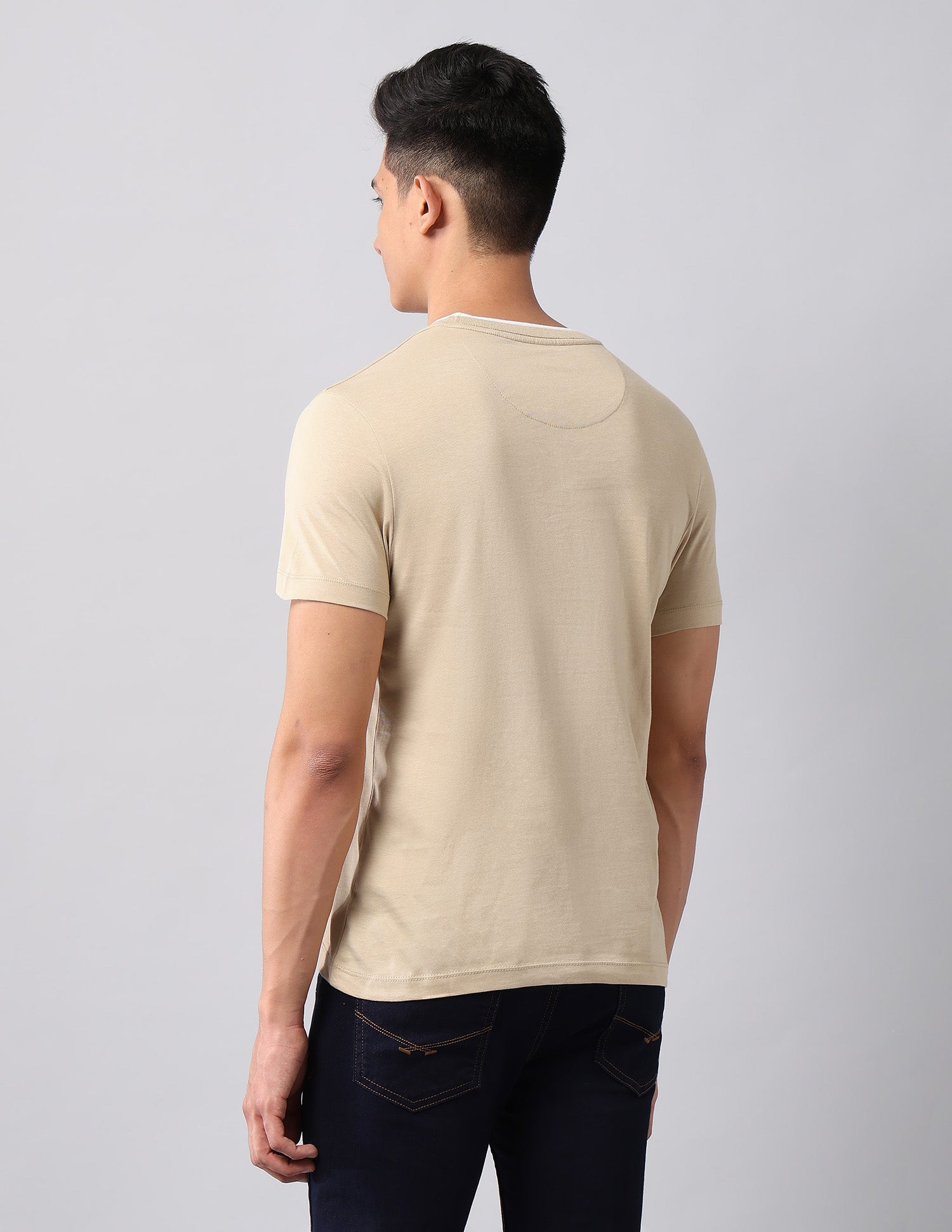 Muscle Fit Brand Embroidered T-Shirt Beige - U.S. Polo Assn. India | Large