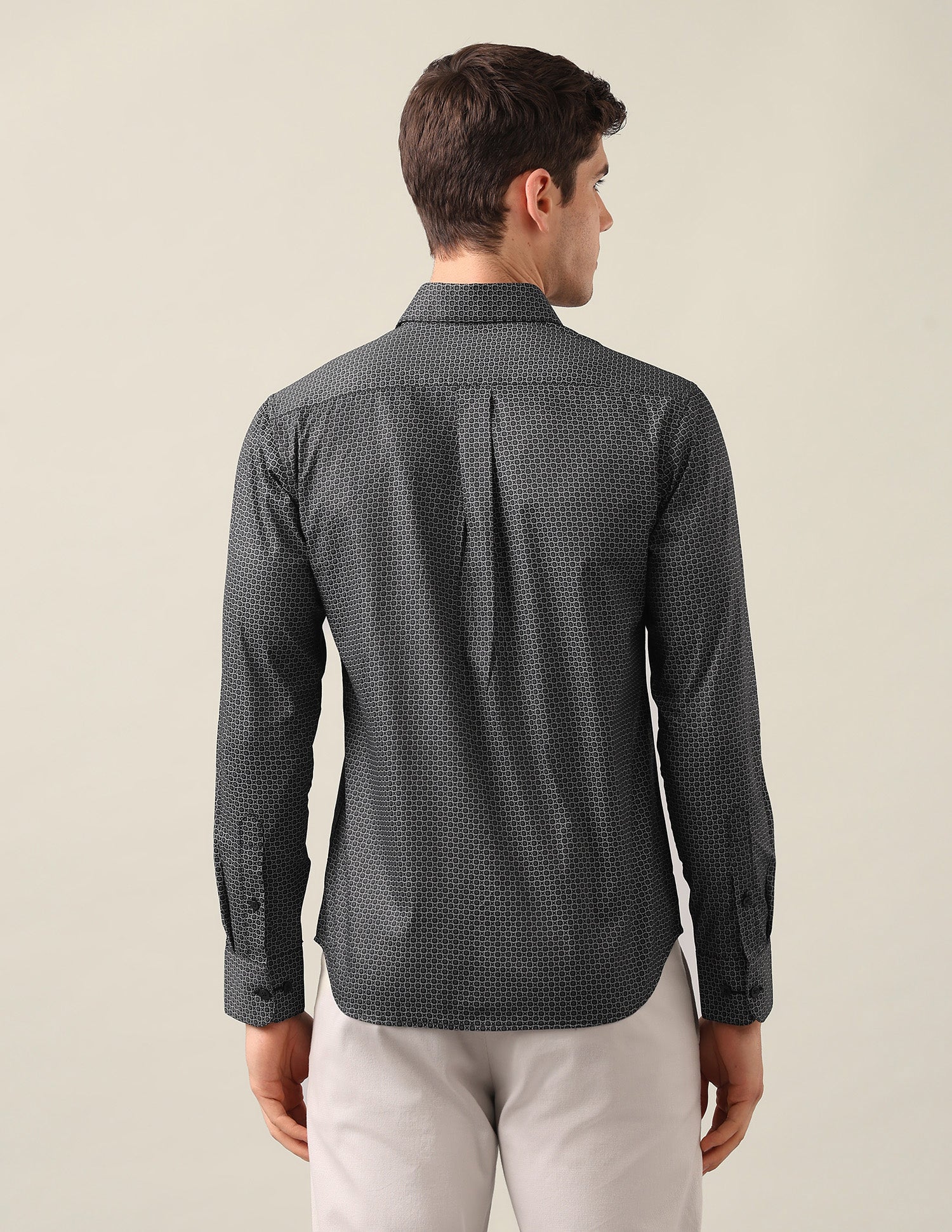 Geometric Printed Satin Shirt Black - U.S. Polo Assn. India | Large