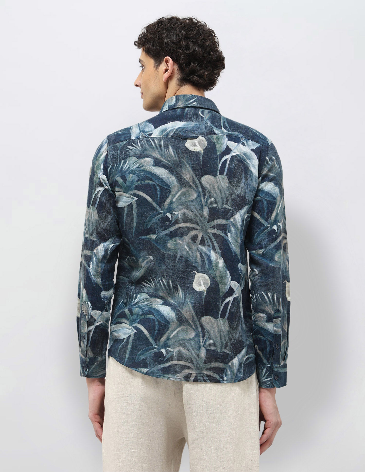 Tropical Printed Regular Fit Shirt Navy - U.S. POLO ASSN. | Large