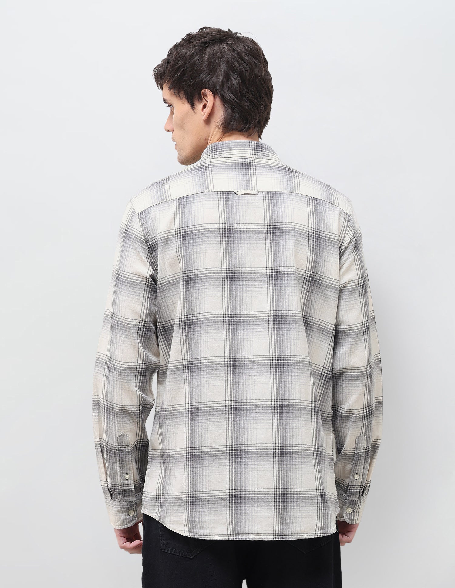 Twill Tartan Checked Shirt Ivory - U.S. Polo Assn. India | Large