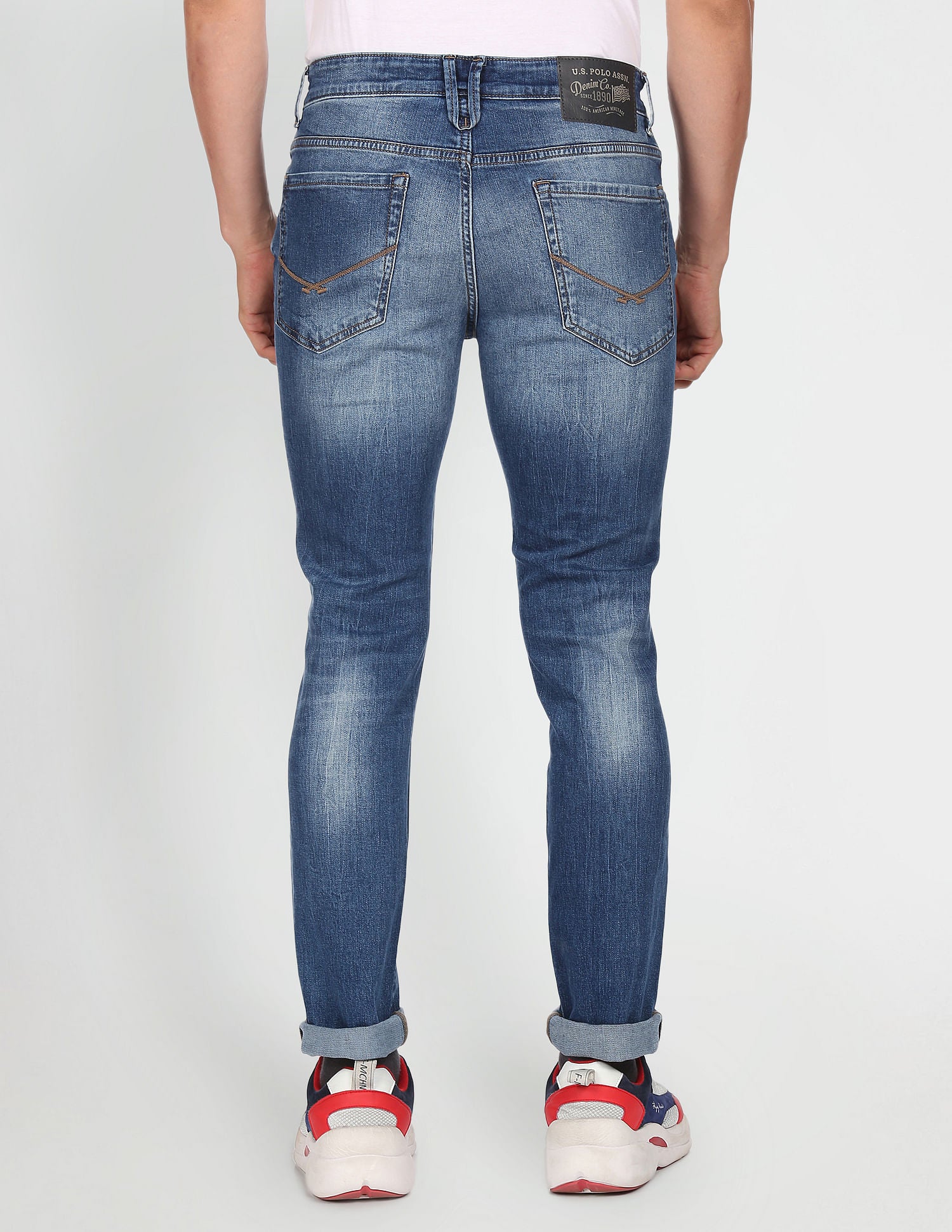 Men Blue Mid Rise Regallo Skinny Fit Jeans Blue - U.S. Polo Assn. India | Large