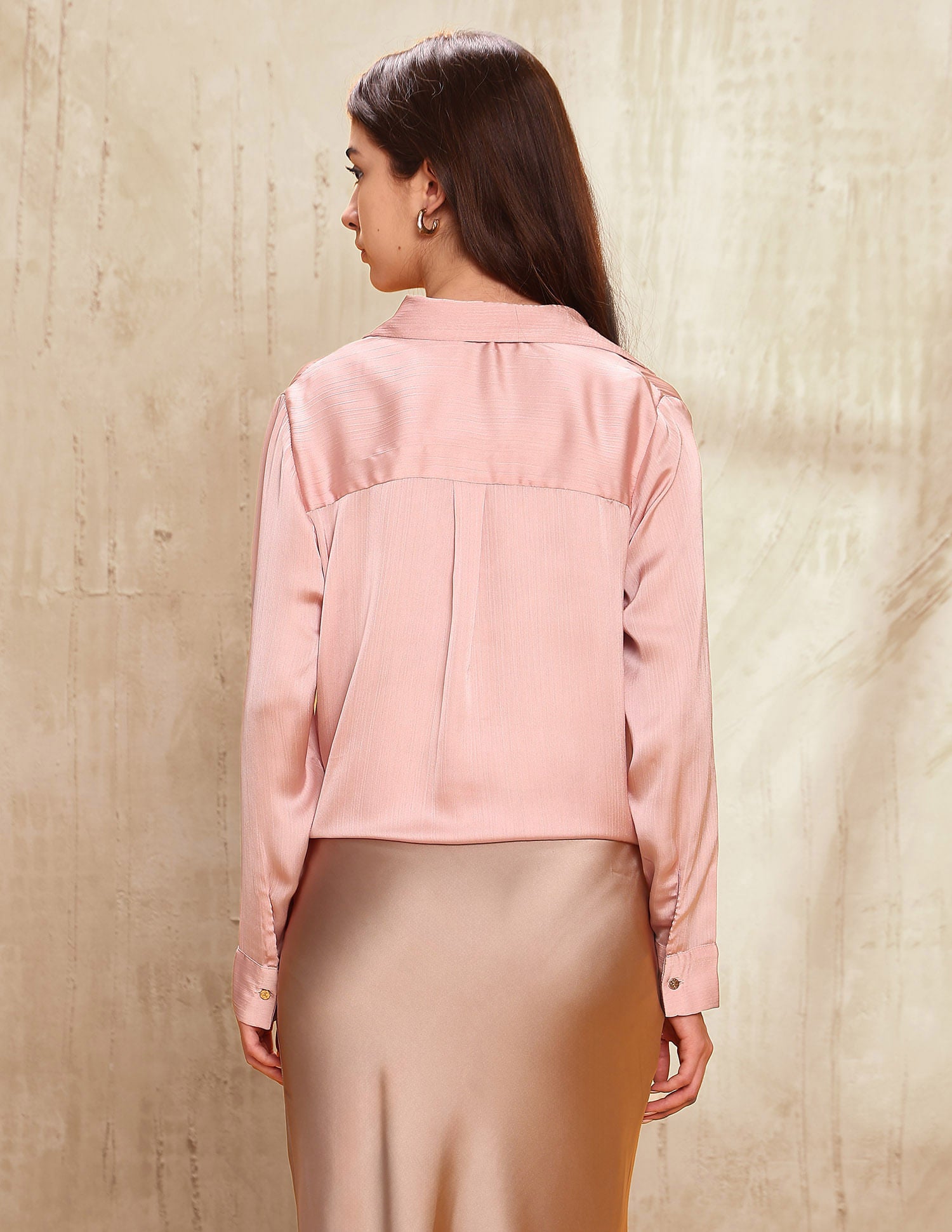 Relaxed Fit Satin Shirt Pink - U.S. POLO ASSN. | Large