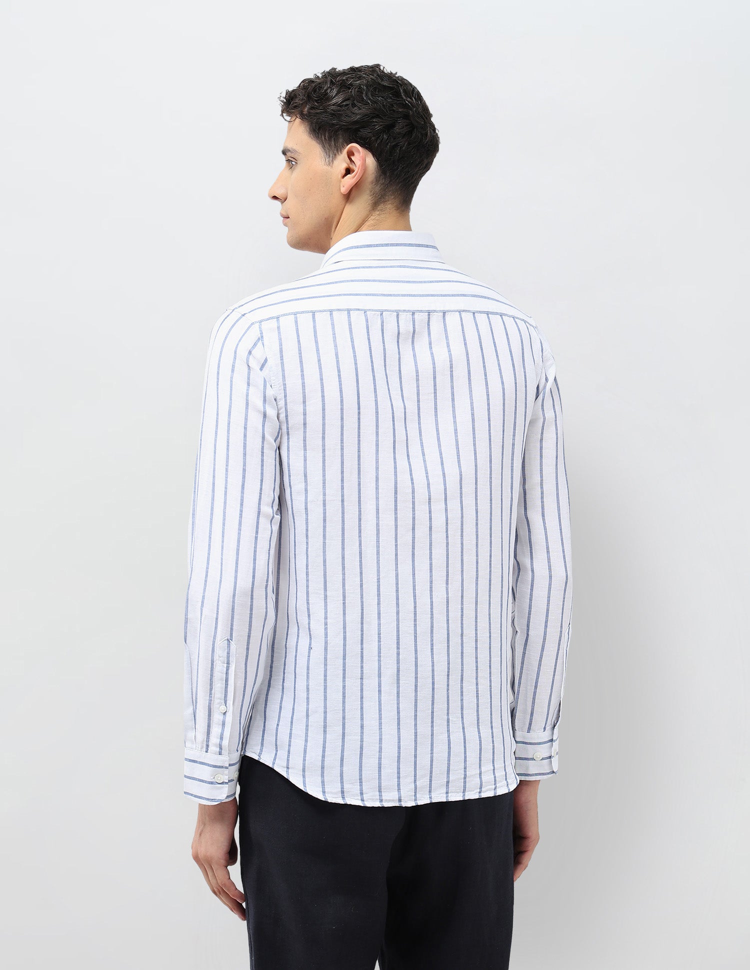 Vertical Striped Tailored Fit Shirt Blue - U.S. POLO ASSN. | Large