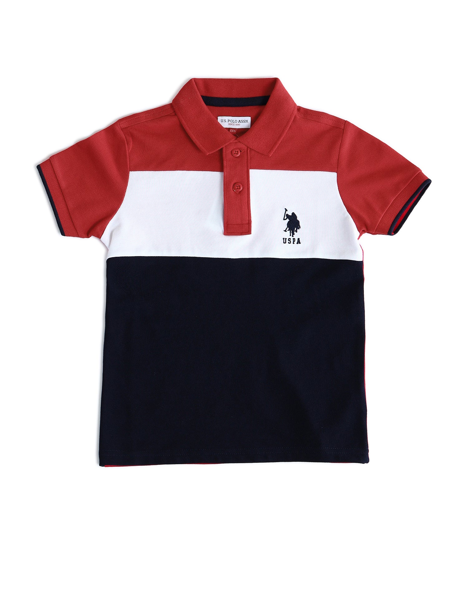 Boys Colour Block Regular Fit Polo Shirts Red - U.S. POLO ASSN. | Large