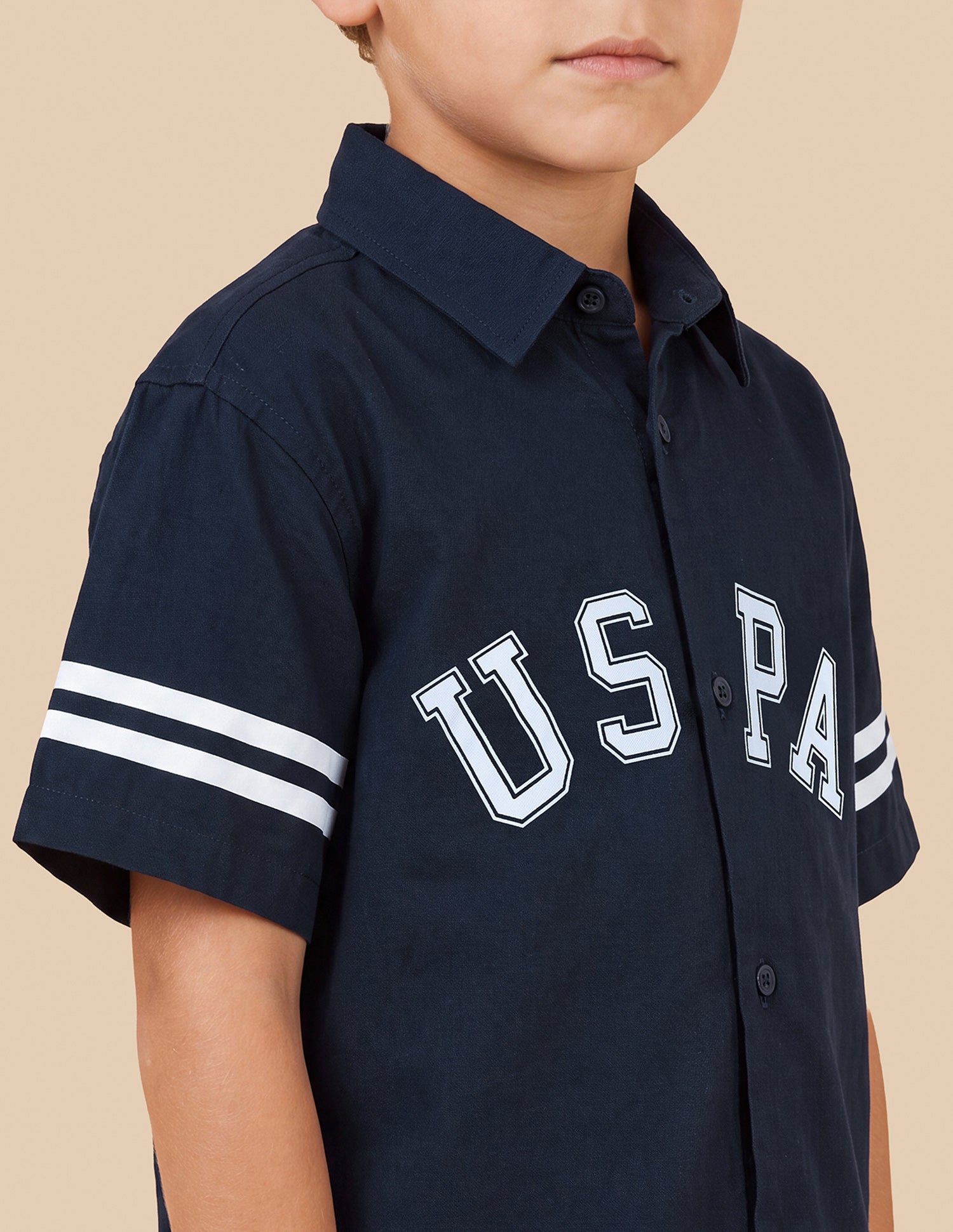 Brand Printed Oxford Shirt Navy - U.S. Polo Assn. India | Large