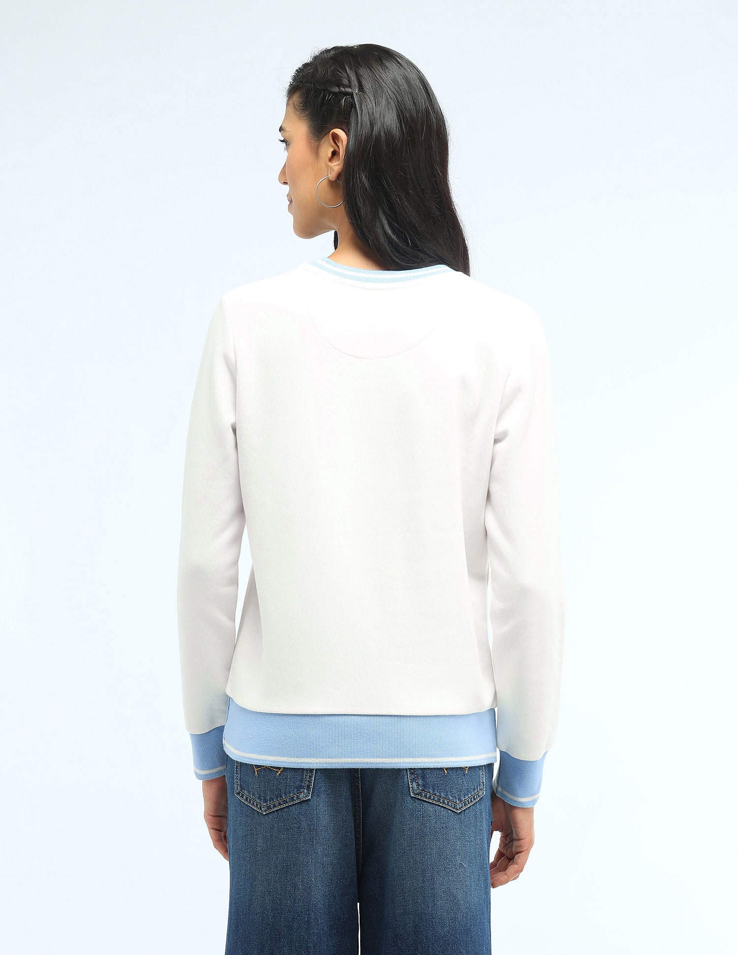 Brand Printed Regular Fit Sweatshirt Cream - U.S. Polo Assn. India | Large