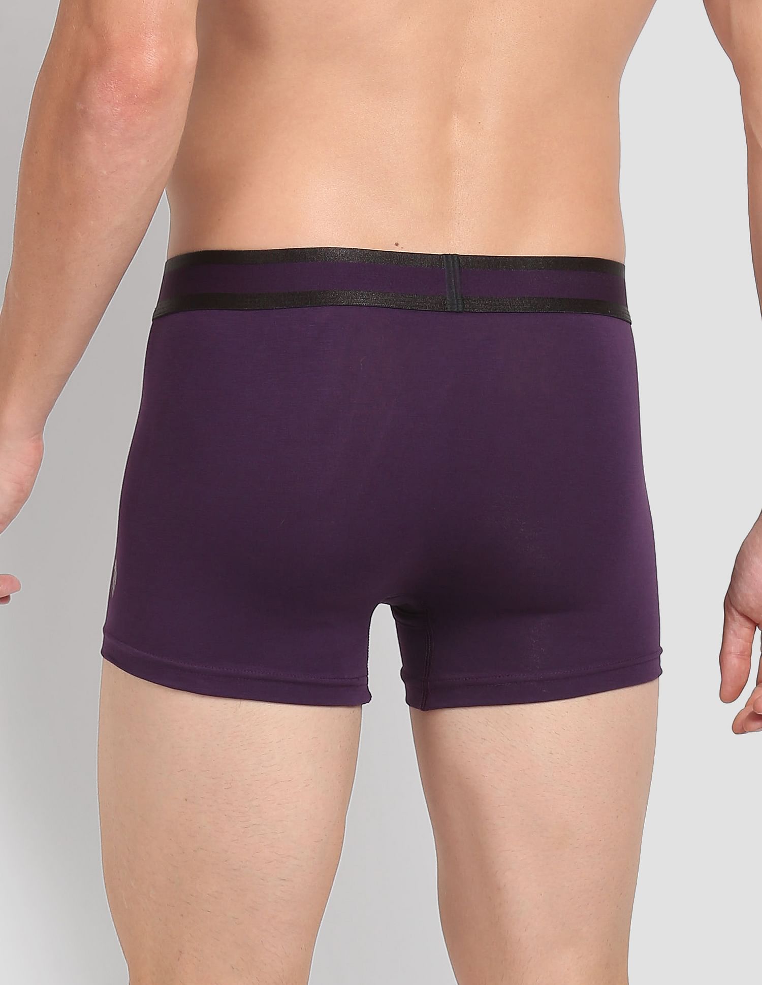 Mid Rise Solid PT001 Premium Trunks - Pack Of 1 Black Berry - U.S. POLO ASSN. | Large