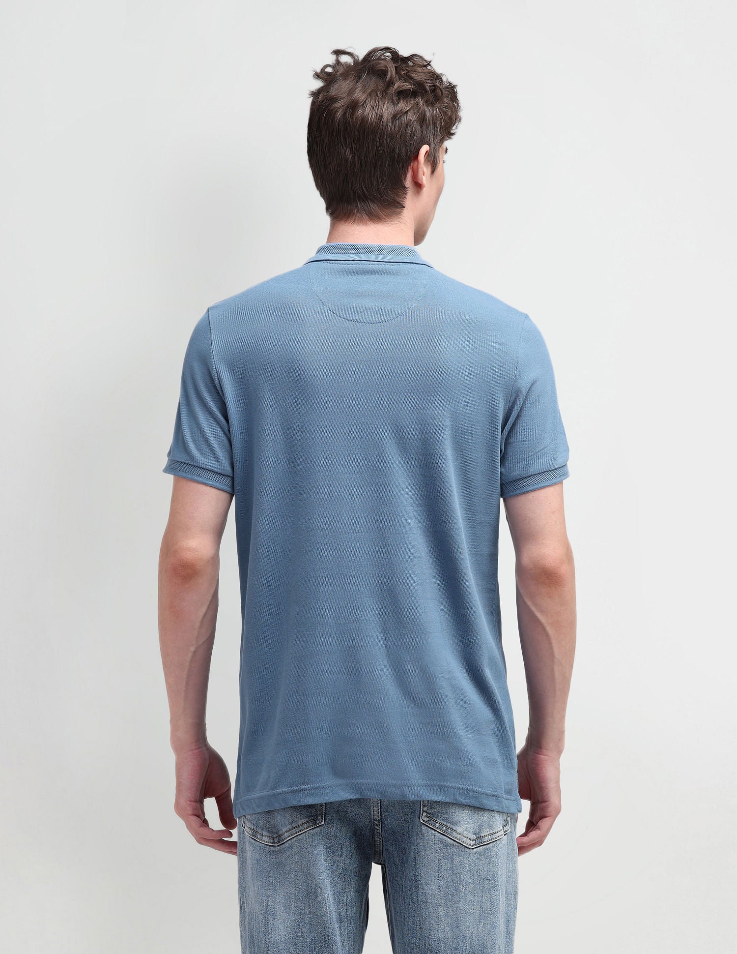 Muscle Fit Solid Polo Shirt Blue - U.S. Polo Assn. India | Large