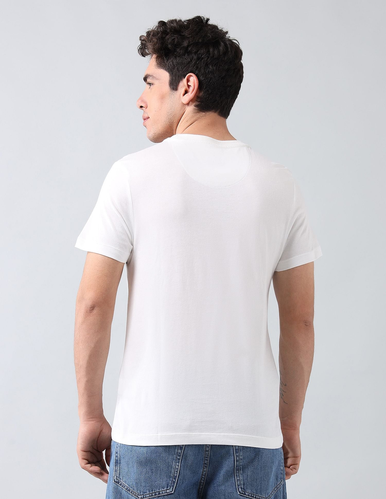 Muscle Fit Brand Printed T-Shirt Ivory - U.S. Polo Assn. India | Large