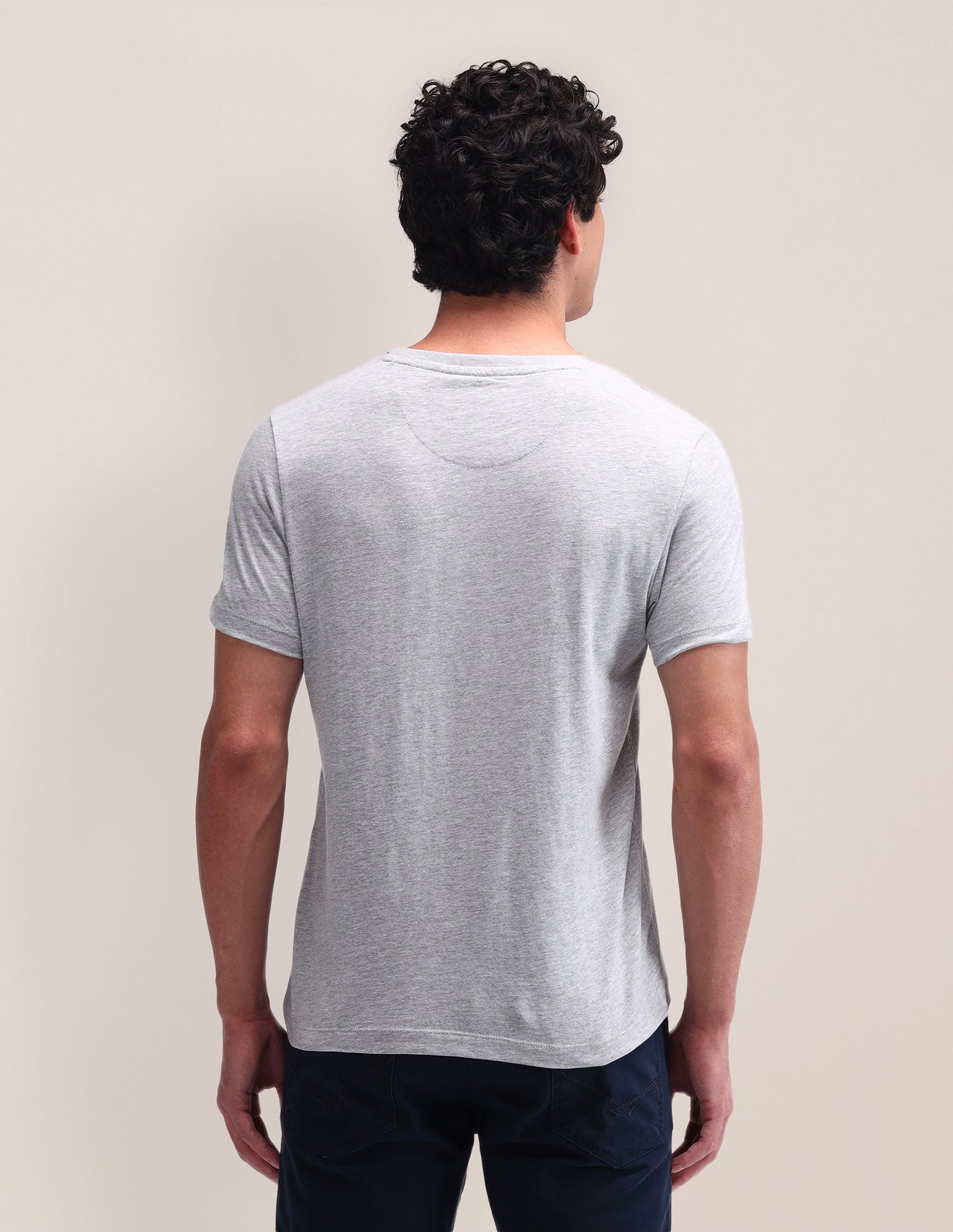 Brand Printed Cotton T-Shirt Grey - U.S. Polo Assn. India | Large