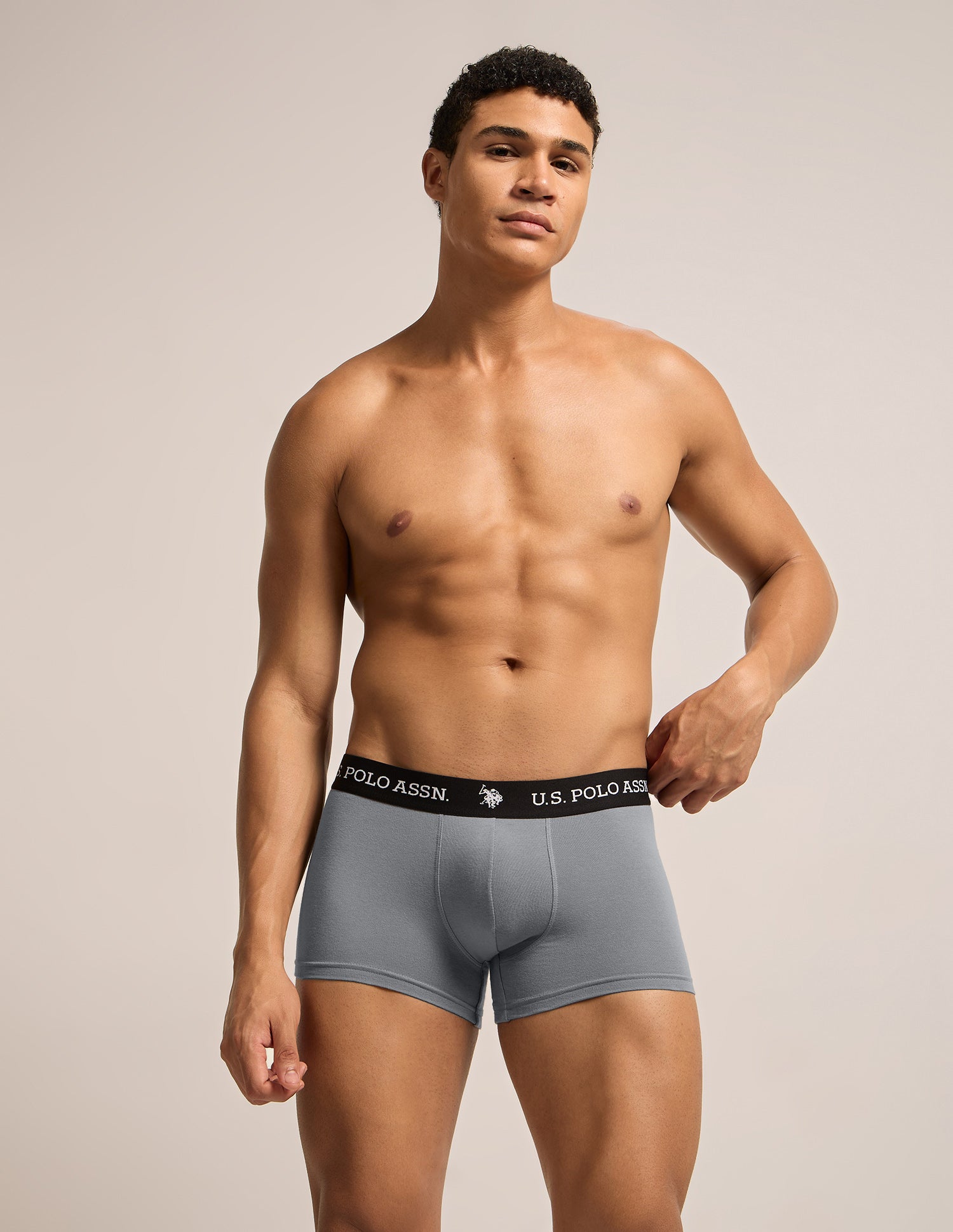 All Day Breathable OET26 Trunks - Pack of 3 Grey|Black|Grey - U.S. Polo Assn. India | Large