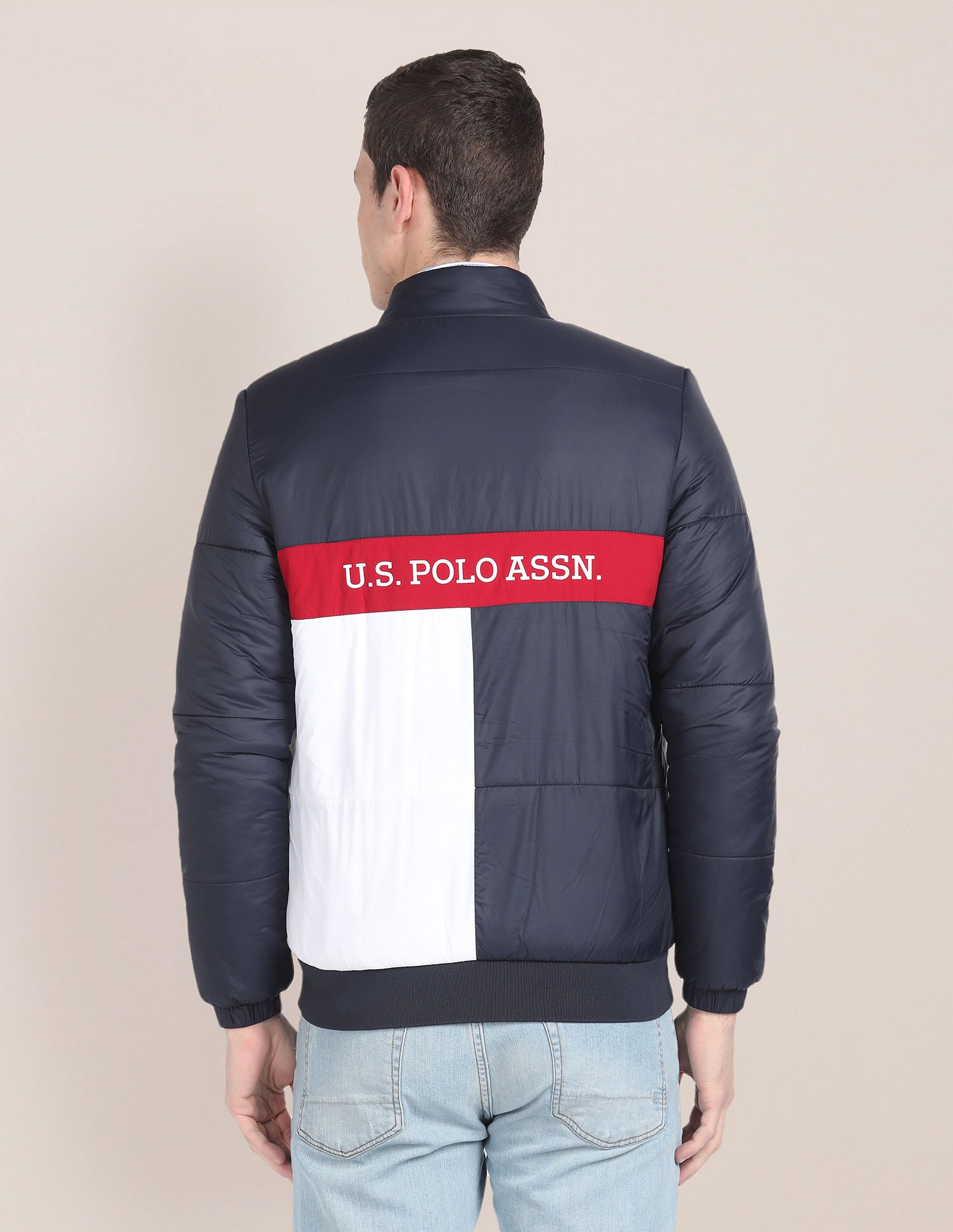 High Neck Colour Block Jacket Navy - U.S. POLO ASSN. | Large