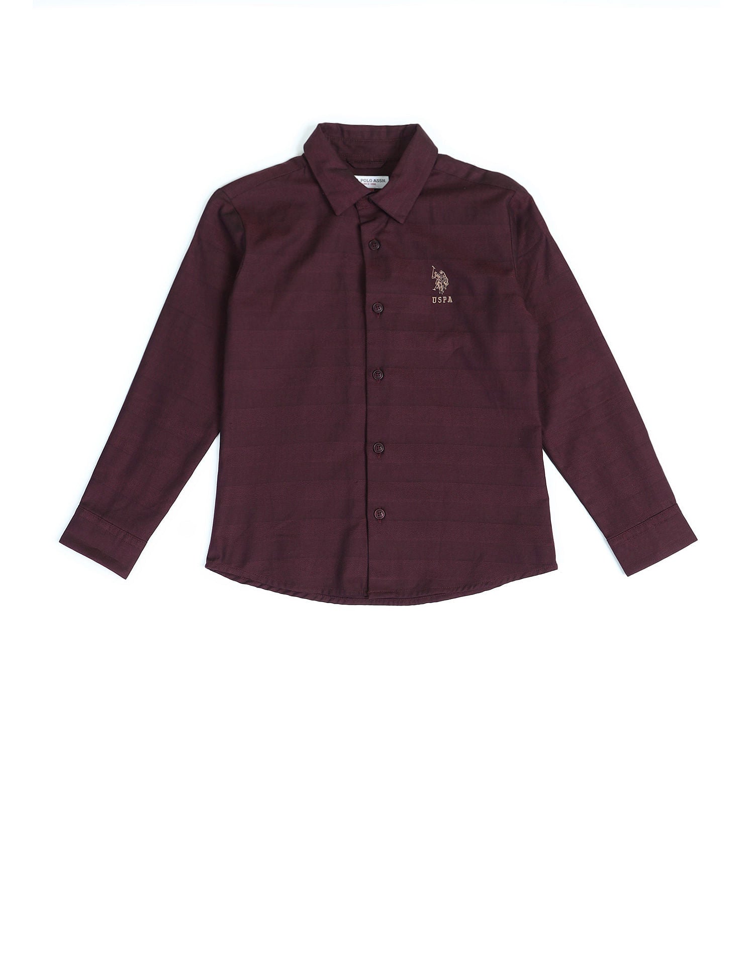 Regular Fit Dobby Shirt Maroon - U.S. Polo Assn. India | Large