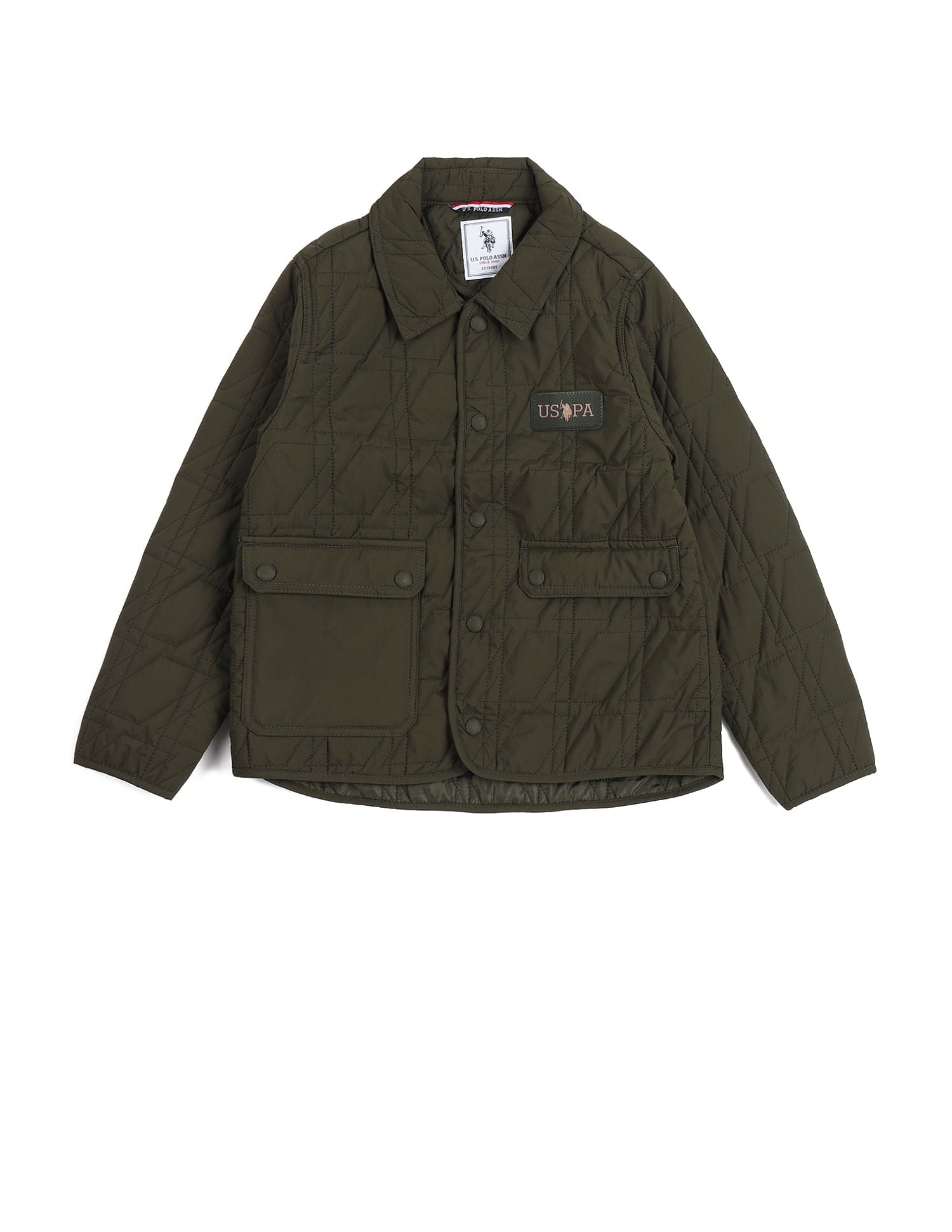 Boys Solid Spread Collar Jacket Kombu Green - U.S. POLO ASSN. | Large
