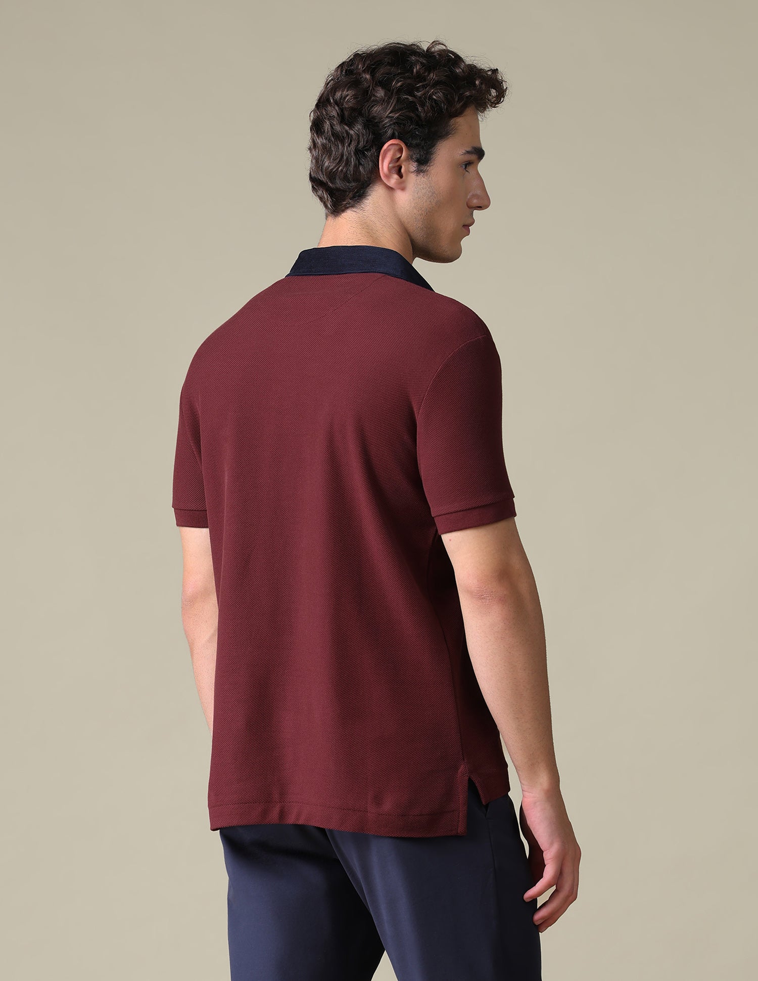 Regular Fit Solid Polo Shirt Wine - U.S. Polo Assn. India | Large