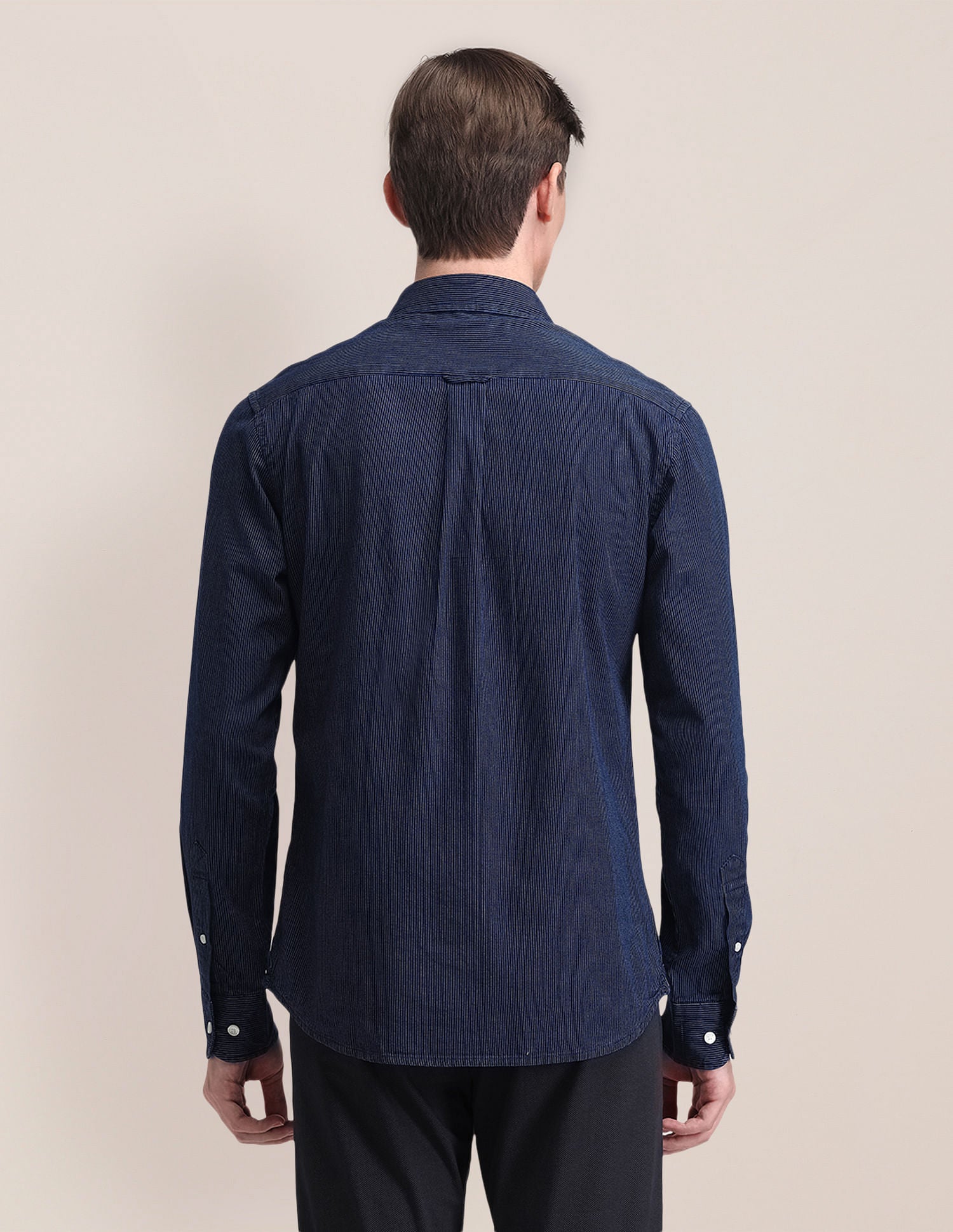 Vertical Striped Regular Fit Shirt Indigo - U.S. Polo Assn. India | Large