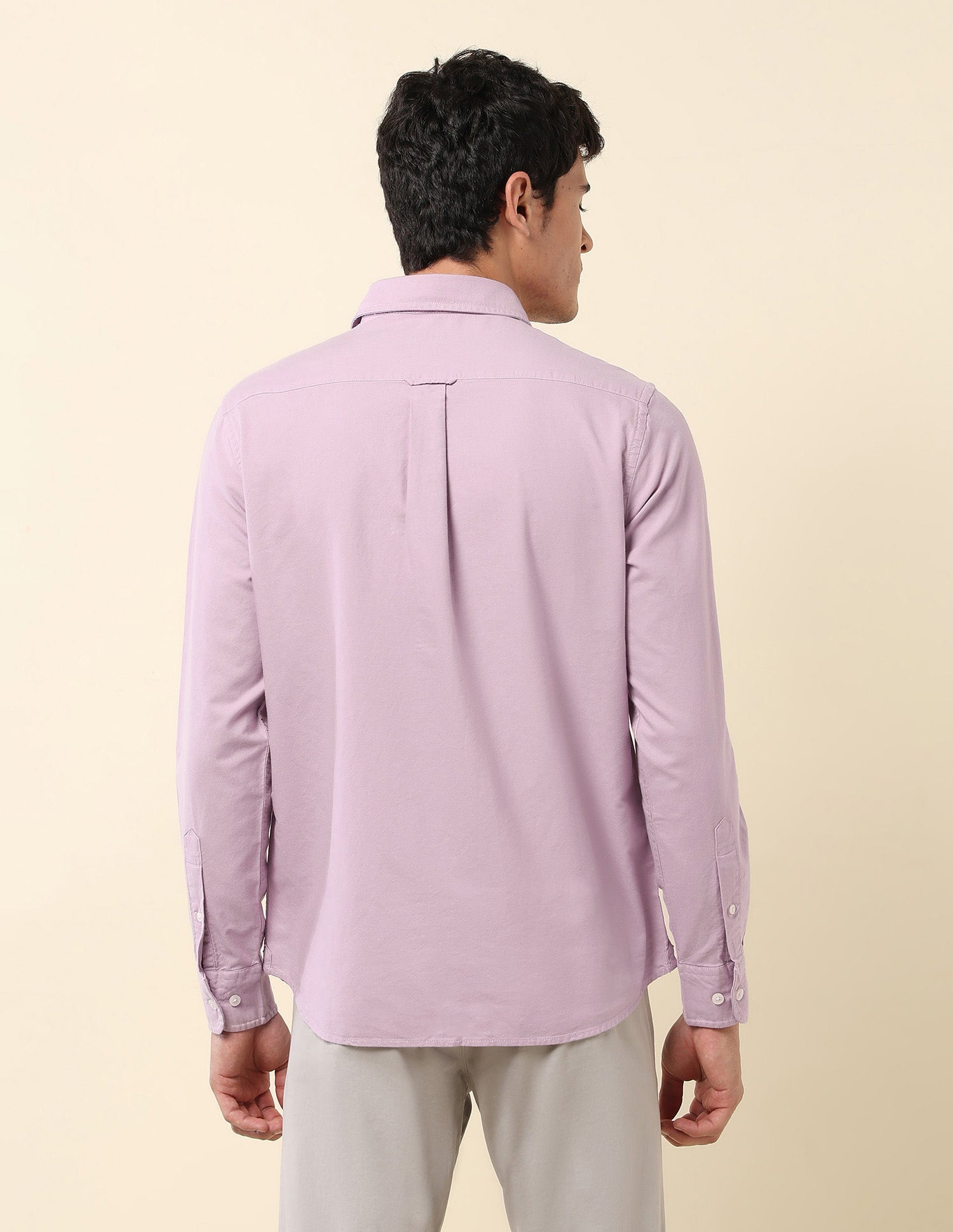 Tailored Fit Pure Cotton Oxford Shirt Lavender - U.S. Polo Assn. India | Large