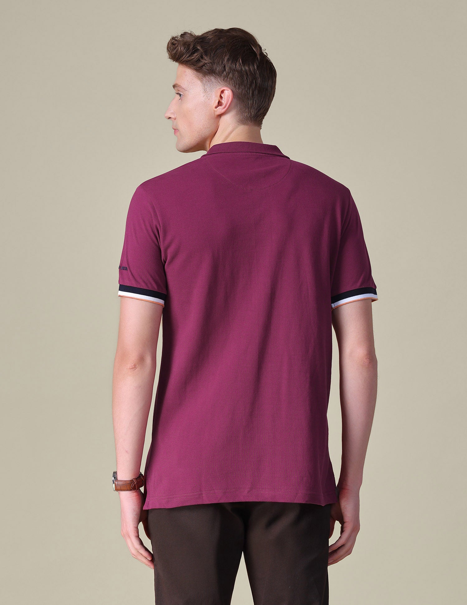 Solid Regular Fit Polo Shirt Wine - U.S. POLO ASSN. | Large