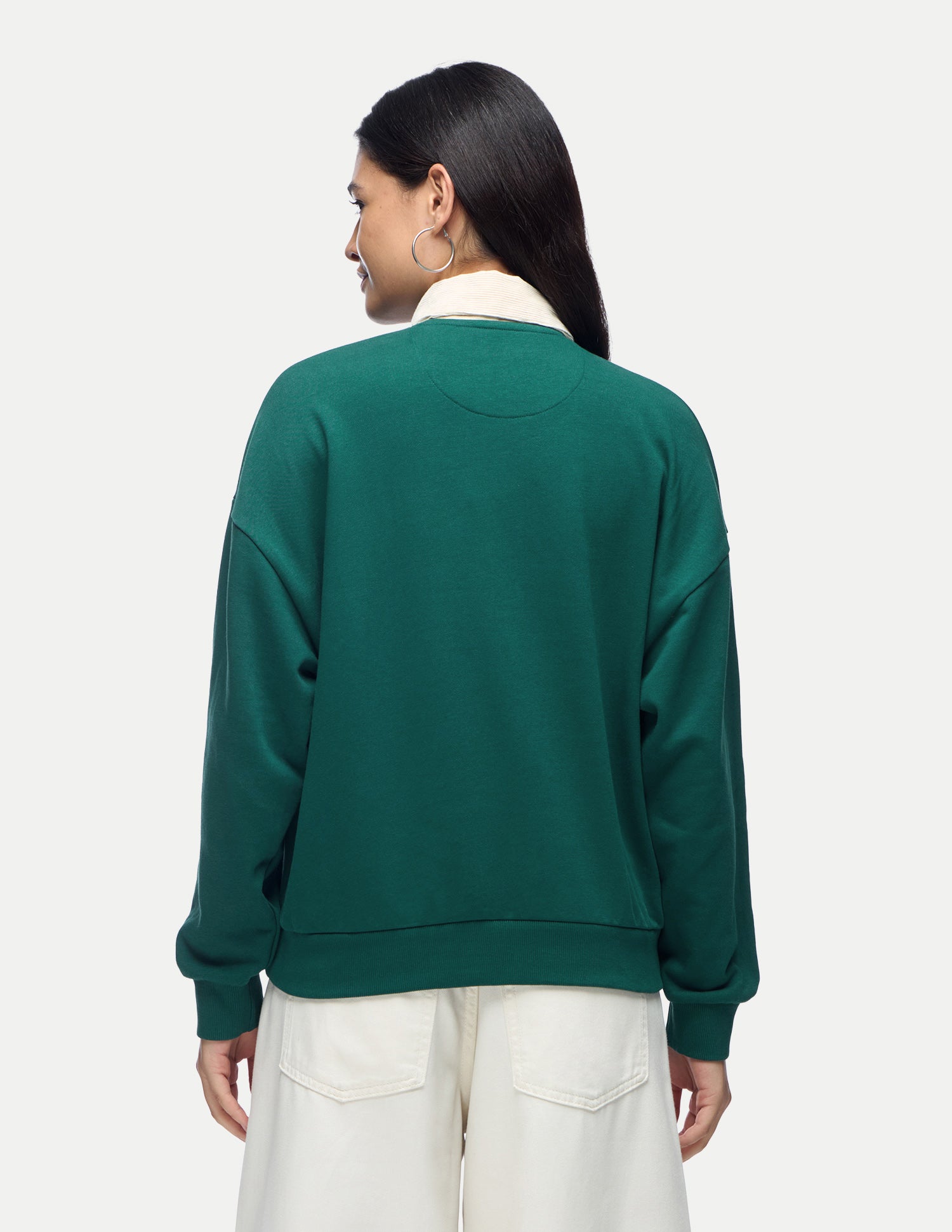 Brand Applique Relaxed Fit Sweatshirt Dark Green - U.S. Polo Assn. India | Large