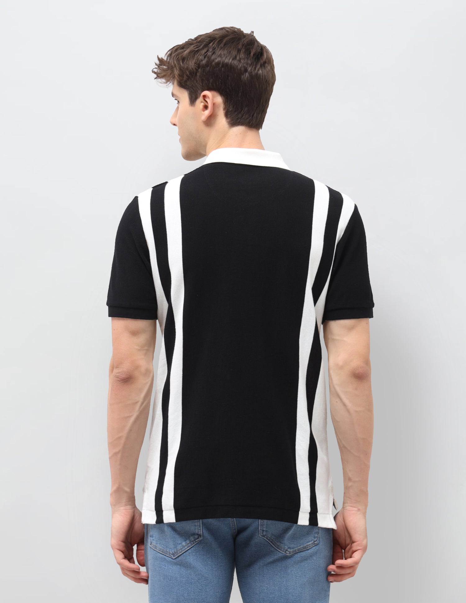 Vertical Striped Slim Fit Polo Shirt Black - U.S. Polo Assn. India | Large