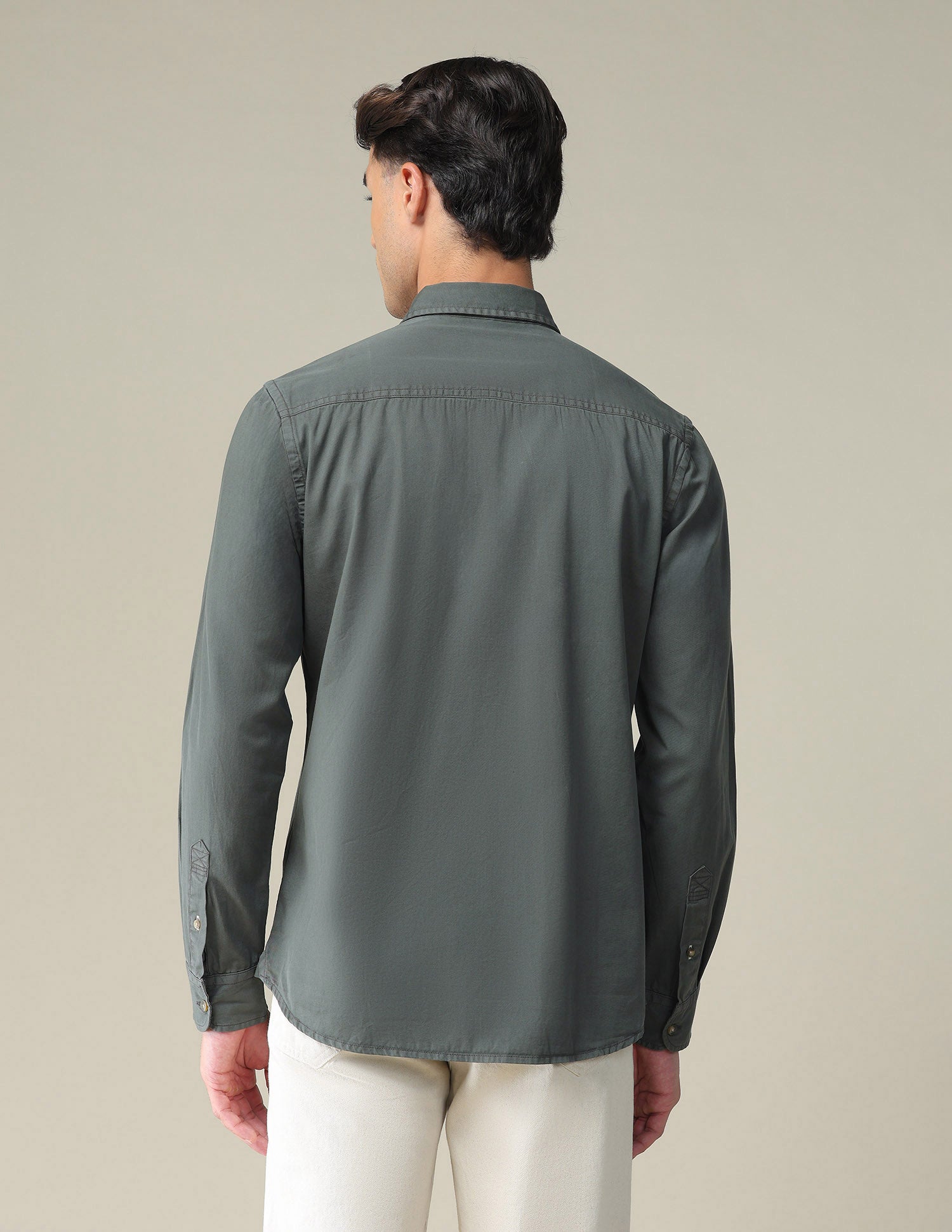 Solid Slim Shirt Charcoal - U.S. POLO ASSN. | Large