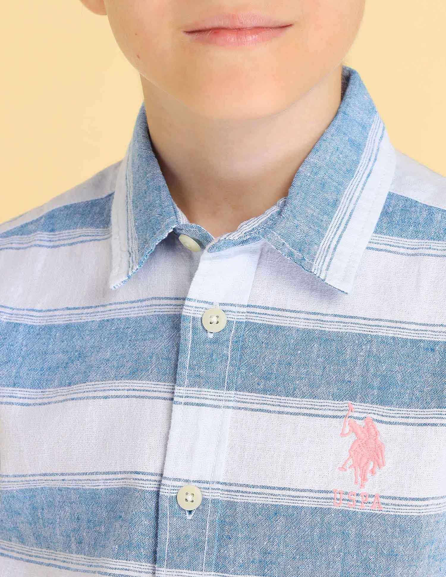 UKSHT1432 AQUA Boys Shirt Aqua - U.S. POLO ASSN. | Large